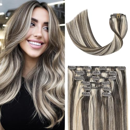 #2p613 Dark Brown Mixed Bleach Blonde