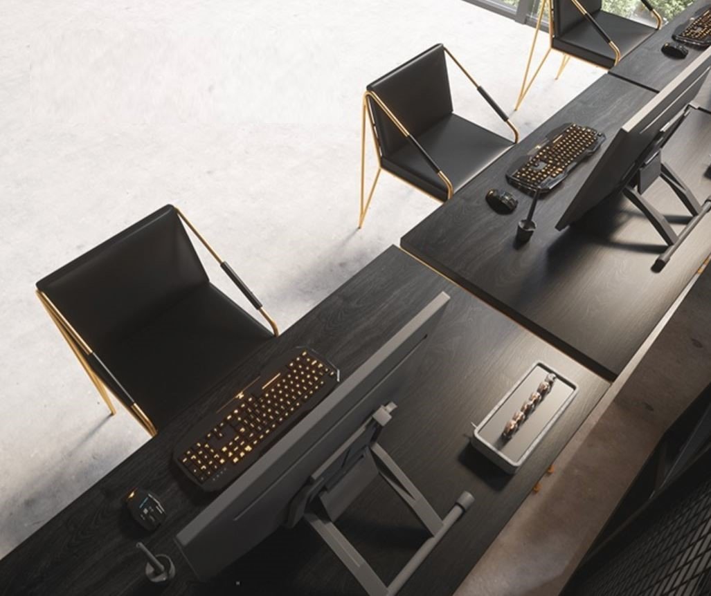 Modern & Sleek Camila Office Workbench - Adjustable Height Computer Desk, Dining Table & Cafe Table for Home Office, Restaurant & Coffee Shop Use
