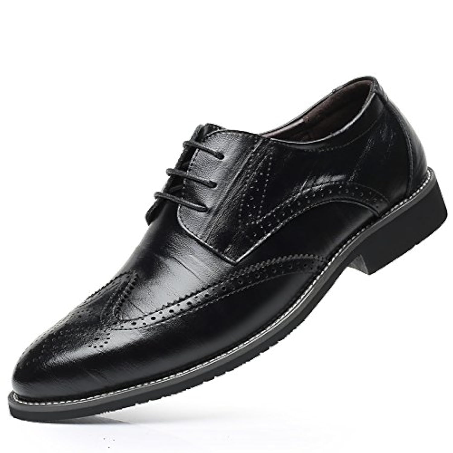 Men's Classic Lace-Up Oxford Dress Shoes - Business Formal Wingtip Shoes for Wedding, Party & Office | Premium Leather Business Attire & Professional Work Shoes