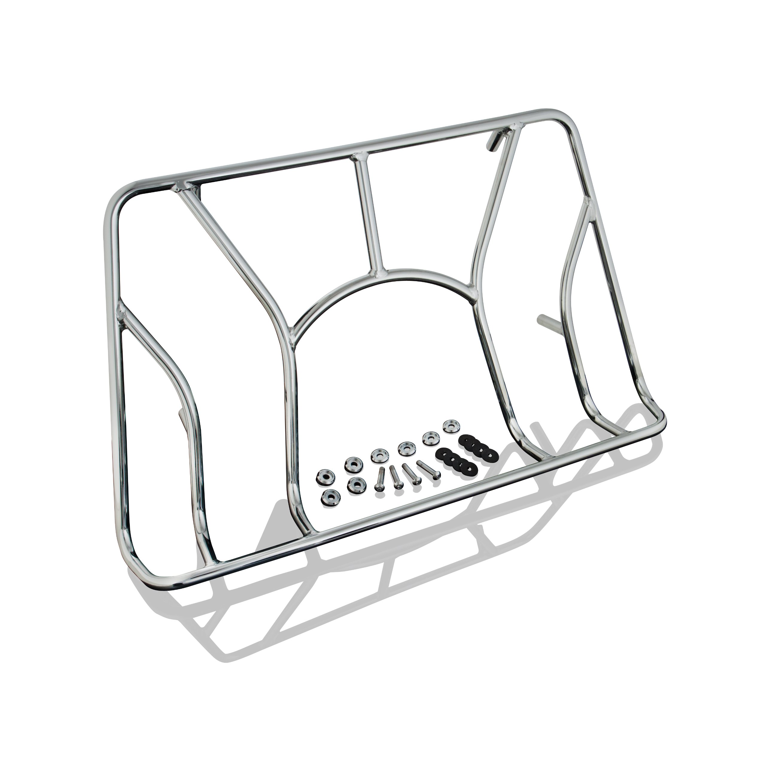 Show Chrome Accessories 41-155 Tour Trunk Rack for Motorcycles - Heavy Duty Luggage Carrier for Harley, Honda & Cruiser Bikes - Perfect for Long Distance Rides & Road Trips