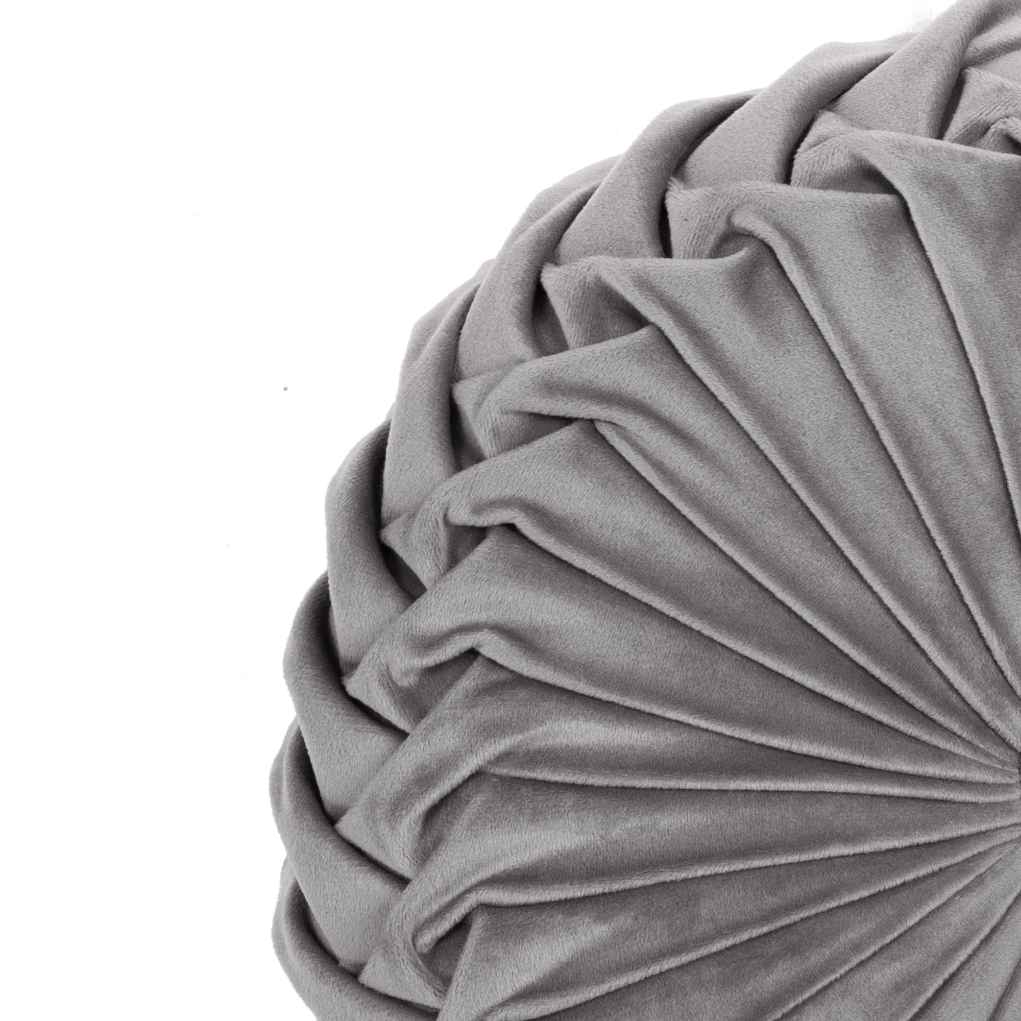 Round Pleated Soft Velvet Throw Pillow - Decorative Cushion for Sofa, Bed & Home Decor - Cozy Living Room & Bedroom Accent Pillow Cover
