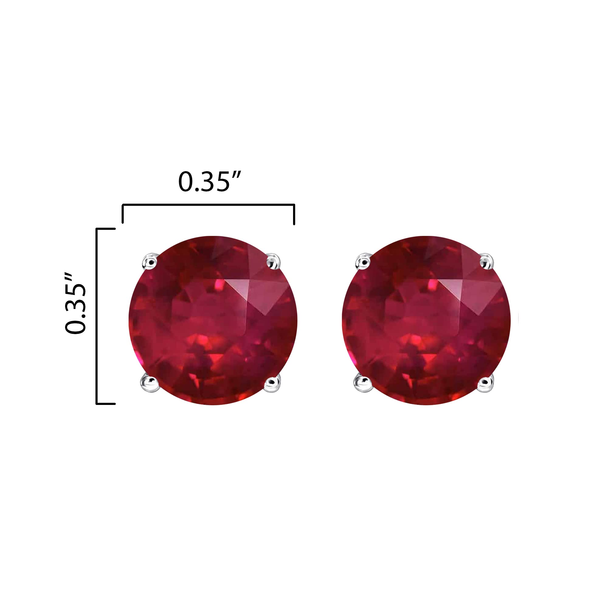 Exquisite Sterling Silver Ruby Stud Earrings for Women | Genuine Gemstone Jewelry Gift for Her | Perfect for Weddings, Parties & Everyday Wear