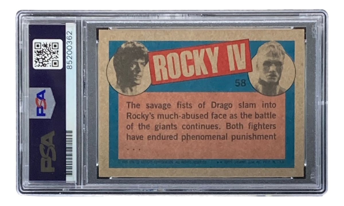 Dolph Lundgren Autographed 1985 Topps #58 Rocky IV Ivan Drago Trading Card - PSA/DNA Certified - Perfect for Movie Memorabilia Collections & Sports Card Investors