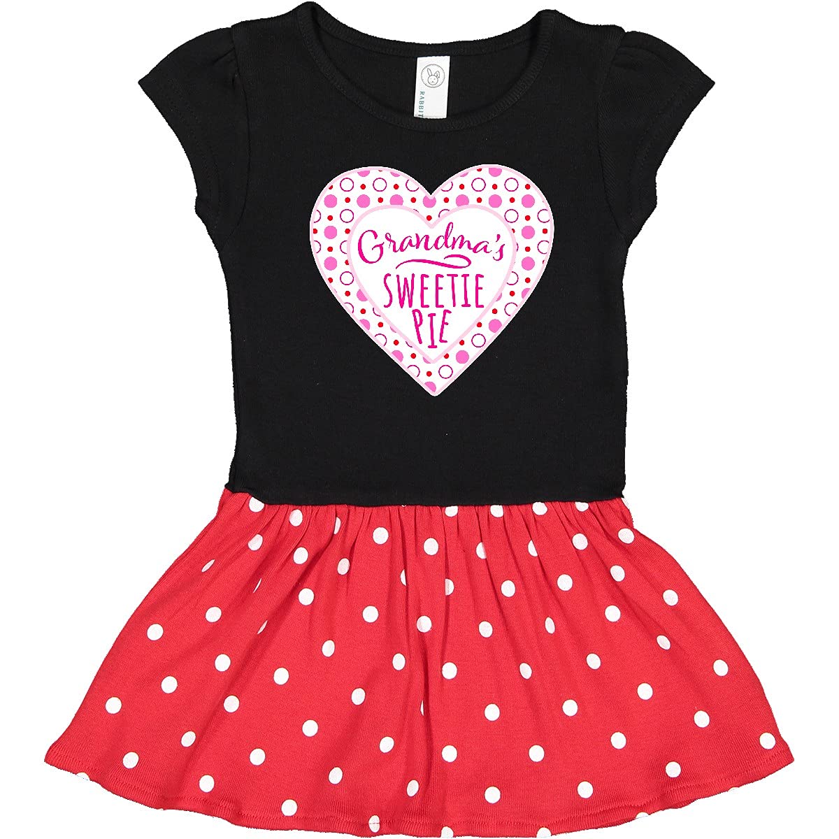 Inktastic Grandma's Sweetie Pie Pink Hearts Infant Dress - Cute Baby Girl Outfit for Family Photos, Holidays & Special Occasions