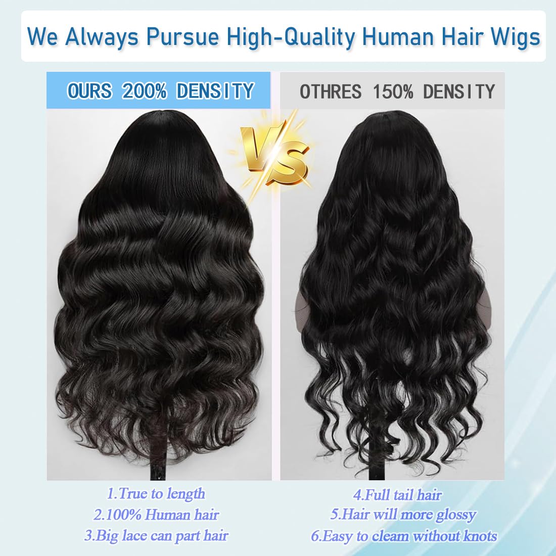 30 Inch 13x6 HD Lace Front Wigs Human Hair - 200% Density Pre-Plucked with Baby Hair | Glueless Frontal Wig for Black Women | Perfect for Daily Wear, Special Occasions & Protective Styling