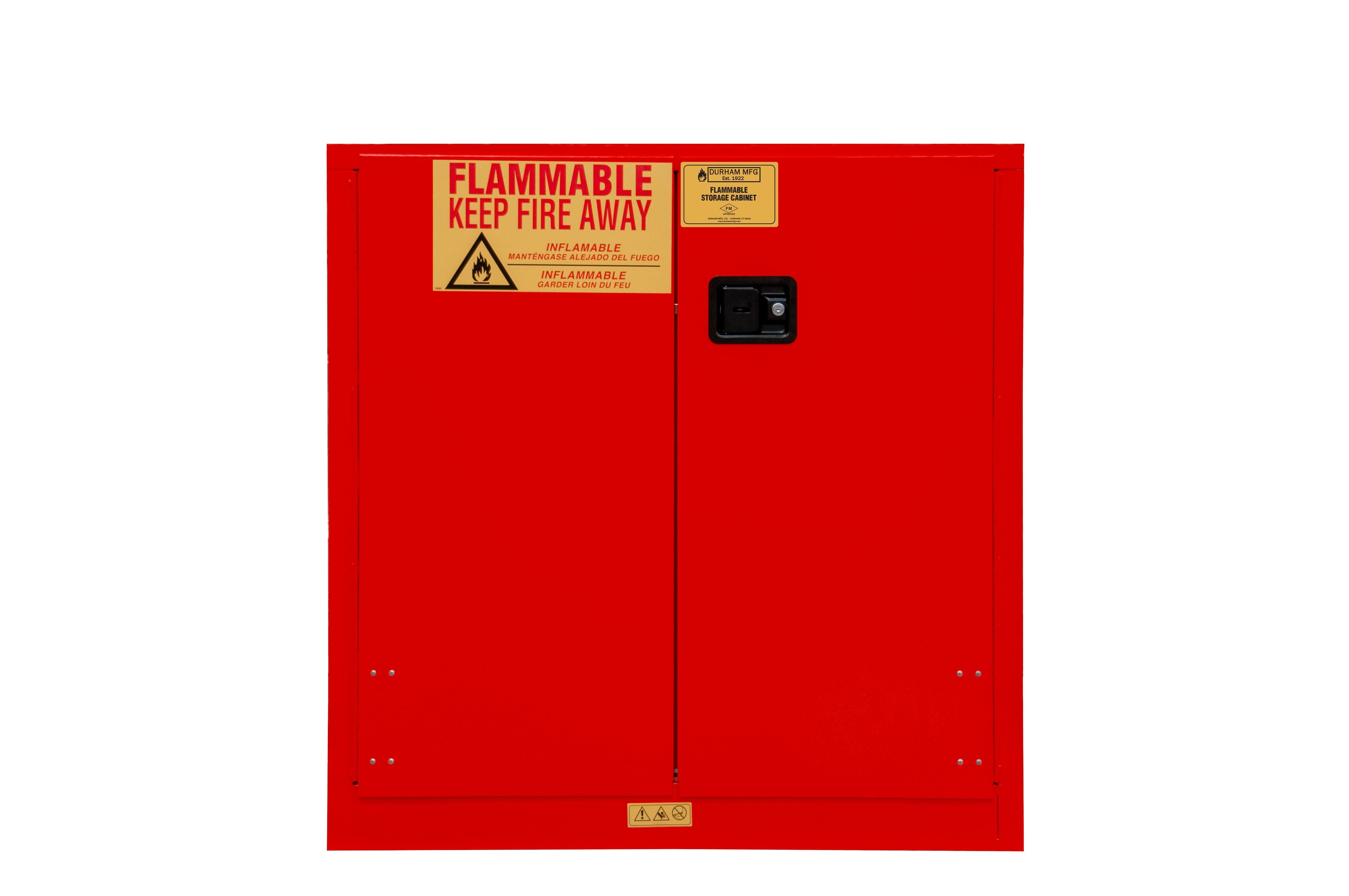 Flammable Storage Cabinet - OSHA Compliant Safety Cabinet for Chemicals, Gasoline & Paint - Perfect for Garage, Workshop & Industrial Use