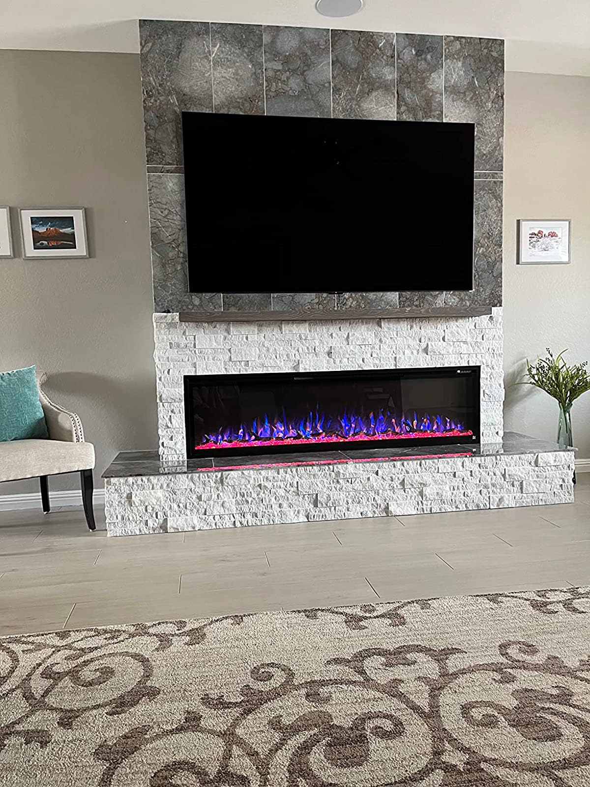 Joel's Antiques - 72 Inch Natural Wood Floating Shelves for Wall - Heavy Duty Rustic Fireplace Mantel & Bookshelf - Gray 72x6x2 in - Perfect for Living Room, Bedroom, Office Decor & Storage Solutions