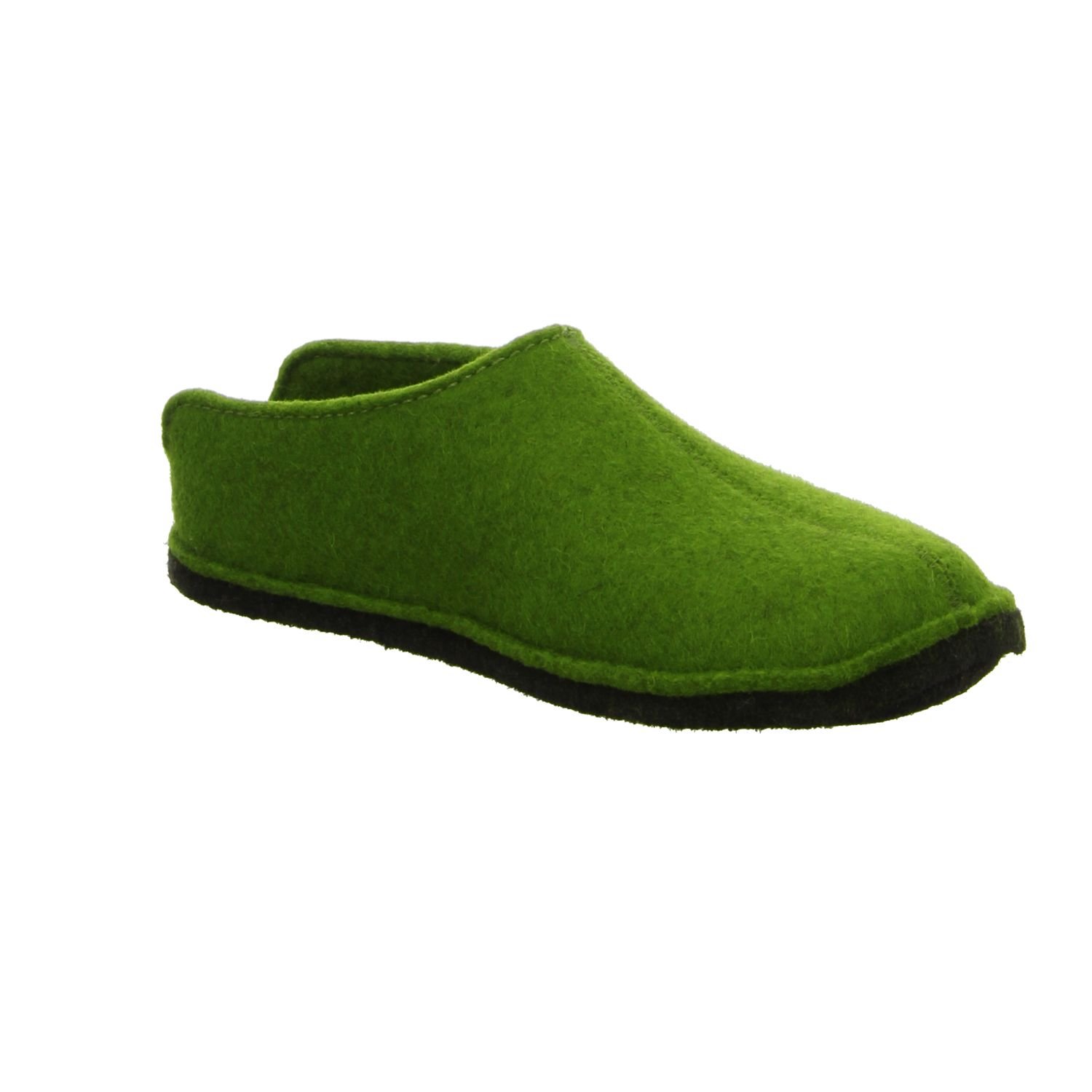 HAFLINGER® Wool Felt Slippers for Women - Flair Smily Design in Grass-Green | Size 36 | Cozy Indoor & Outdoor House Shoes for Relaxation and Comfort