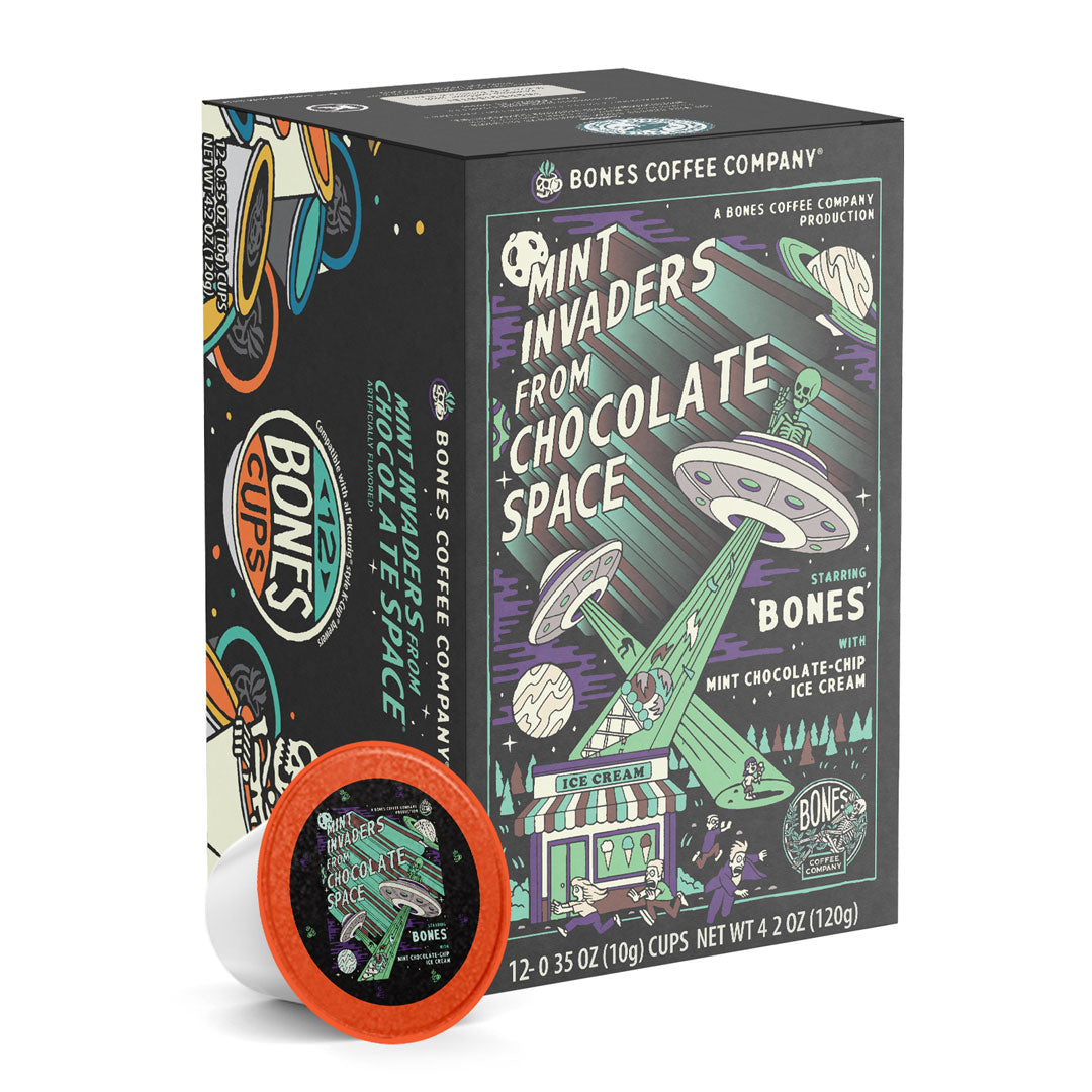 Mint Chocolate Space Bones Cups - 12 Count | Fun & Unique Party Cups for Halloween, Themed Events & Collectibles