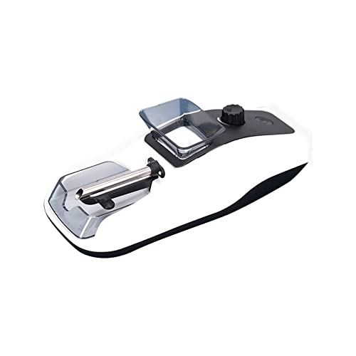 Portable Electric Cigarette Rolling Machine - Mini Automatic Tobacco Roller Maker with Transparent Hopper - Fast & Easy Cigarette Rolling for Home Use - Perfect for DIY Smokers & Tobacco Enthusiasts (White, 1 Count)