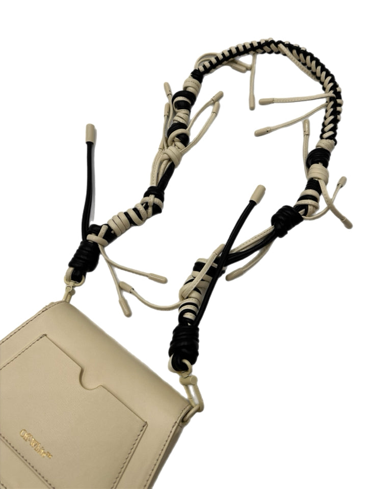 Off White Skeleton Binder Shoulder Bag for Women - Stylish Crossbody Purse with Adjustable Strap, Perfect for Work, Travel & Everyday Use