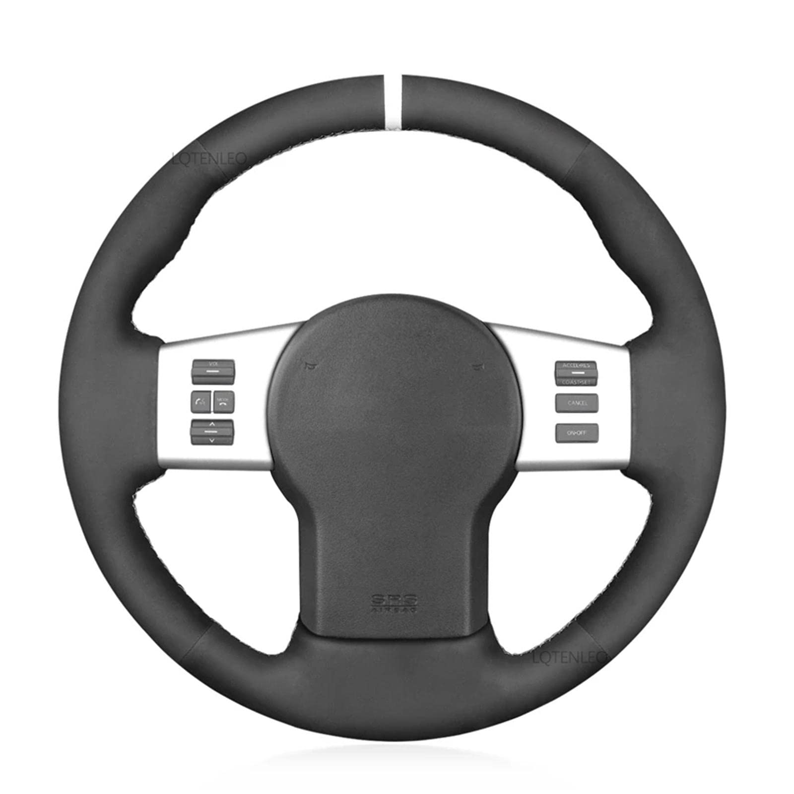 Premium Black Suede Leather Steering Wheel Cover for Nissan Frontier 2005-2021, Pathfinder 2005-2015, Xterra 2005-2015, Navara 2005-2015 - Non-Slip Grip & Comfort Driving Accessory for Daily Commute & Road Trips