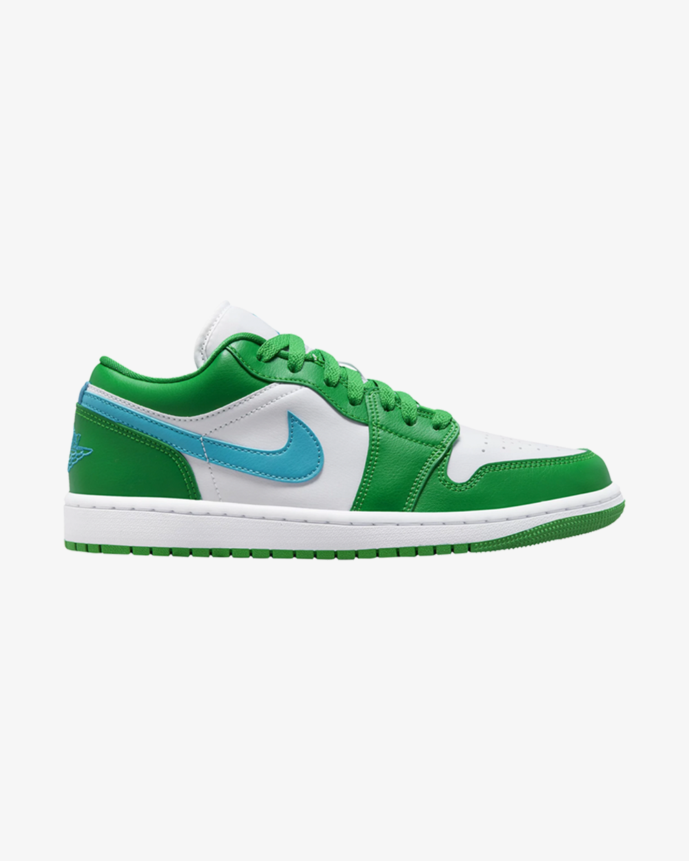 Nike Jordan 1 Low WMNS Sneakers - Lucky Green & Aquatone Colorway - Women's Basketball Shoes for Casual Wear & Street Fashion