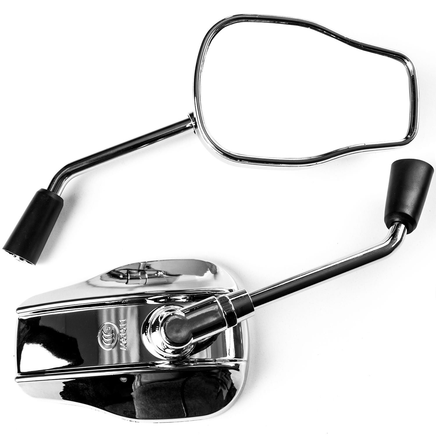 Krator Universal Chrome Motorcycle Mirrors - Compatible with Honda VTX 1800 (Type C/R/S/N/F/T) - Retro Style Design - Enhances Visibility & Safety for Cruiser Bikes - Perfect for Highway Riding, City Commuting & Long-Distance Tours