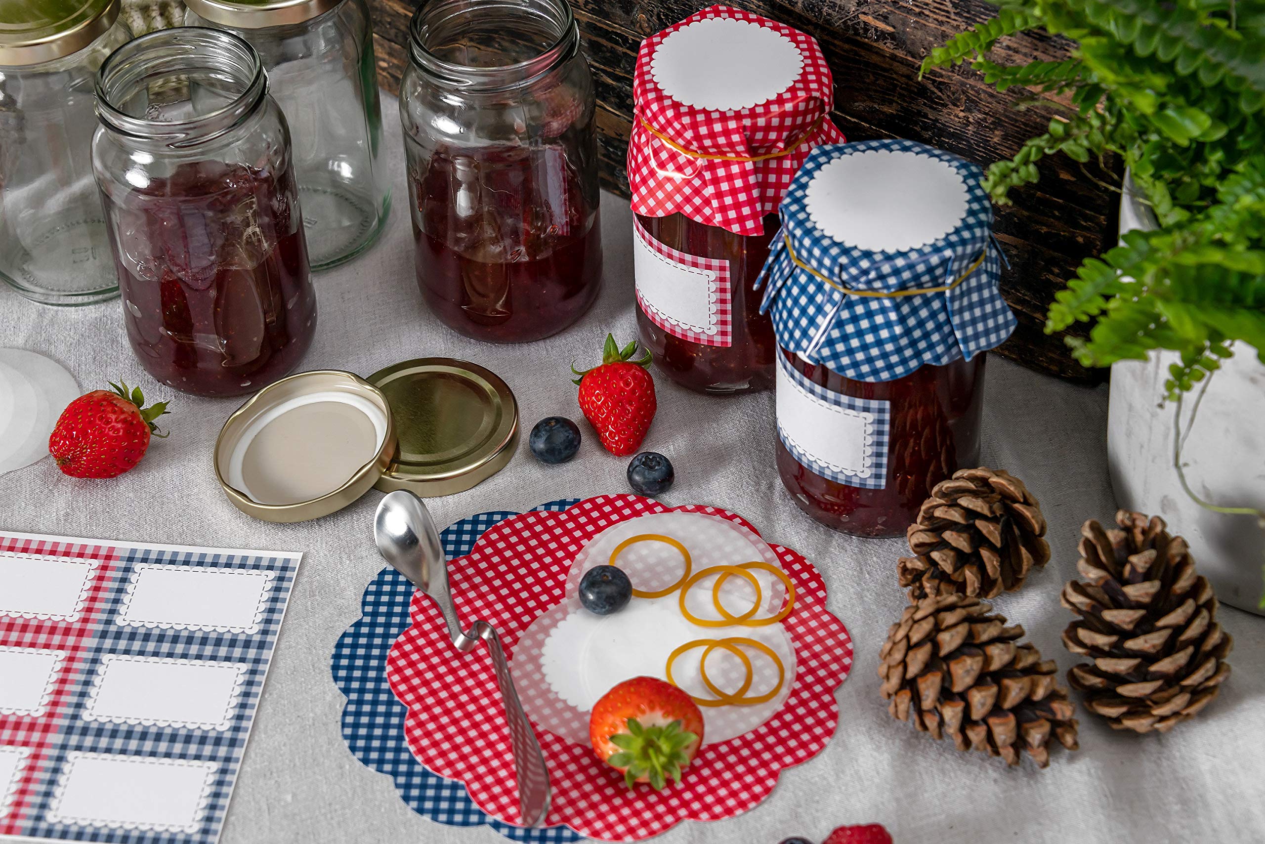 Tala Patterned Design Paper Jam Pot Covers - Pack of 12 | 10A14370 | Perfect for Canning, Preserving & DIY Kitchen Decor