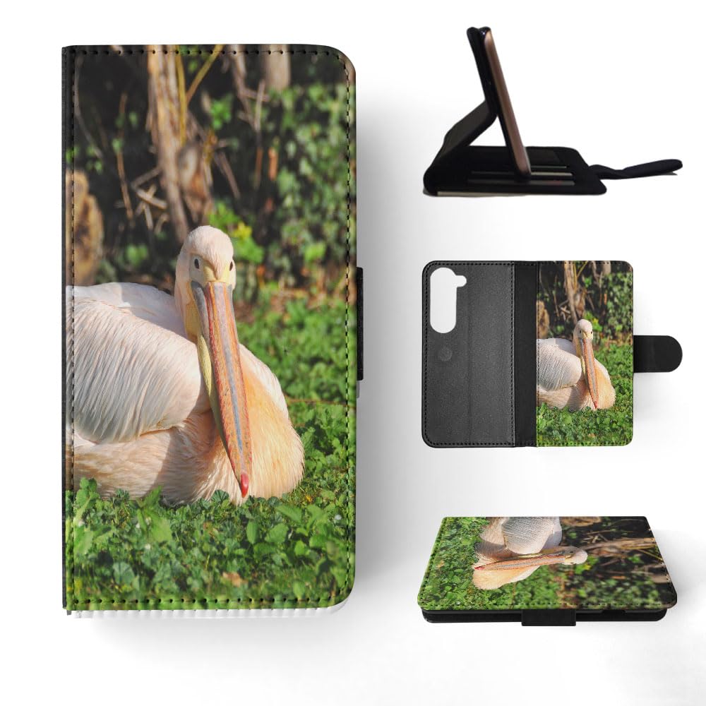 Premium Pelican Large Water Bird Flip Wallet Phone Case for Samsung Galaxy S23 - Slim Protective Cover with Card Slots | Perfect for Outdoor Adventures, Travel & Daily Use