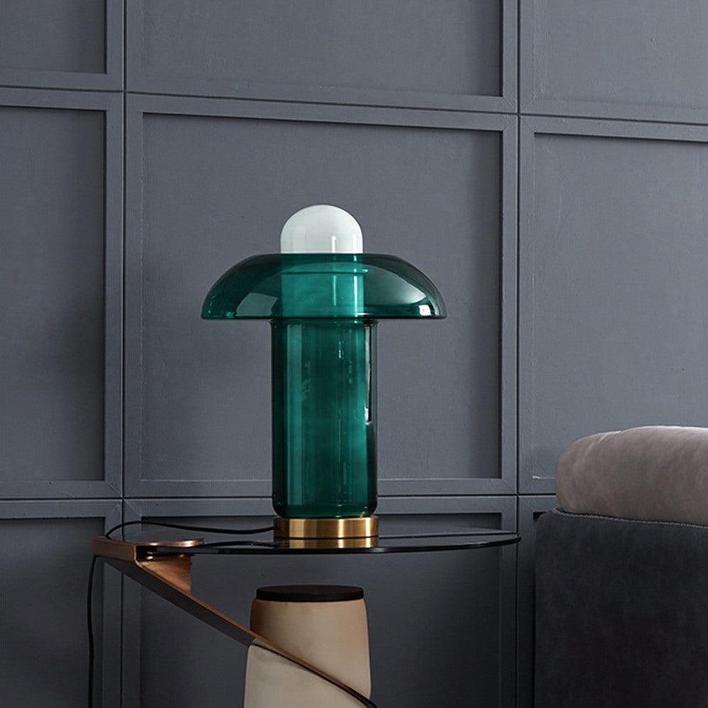 Modern Glass Mushroom Table Lamp - Elegant Bedside & Living Room Decor for Cozy Ambiance