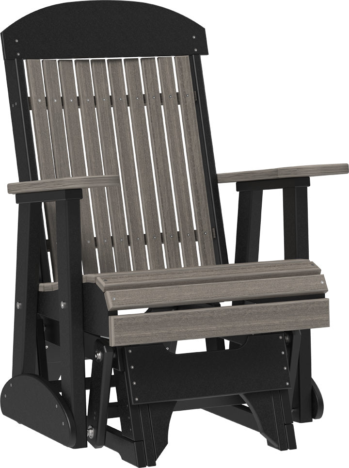 LuxCraft 2-Foot Classic Wooden Porch Glider Swing - Outdoor Patio Furniture for Relaxing in Garden, Deck, or Backyard