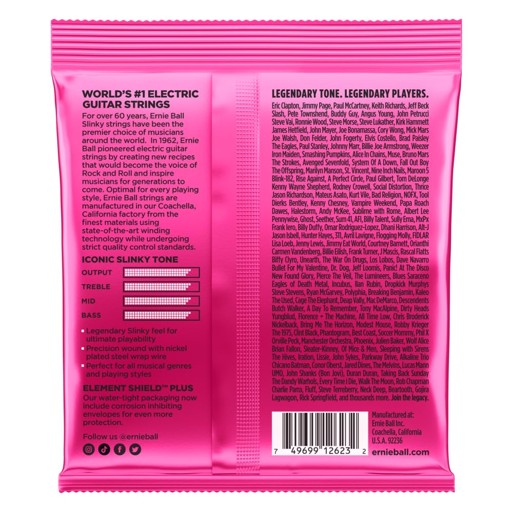 Ernie Ball 7-String Super Slinky Nickel Wound Electric Guitar Strings, 9-52 Gauge (P02623) - Perfect for Rock, Metal & Extended Range Playing - Studio & Live Performance Ready