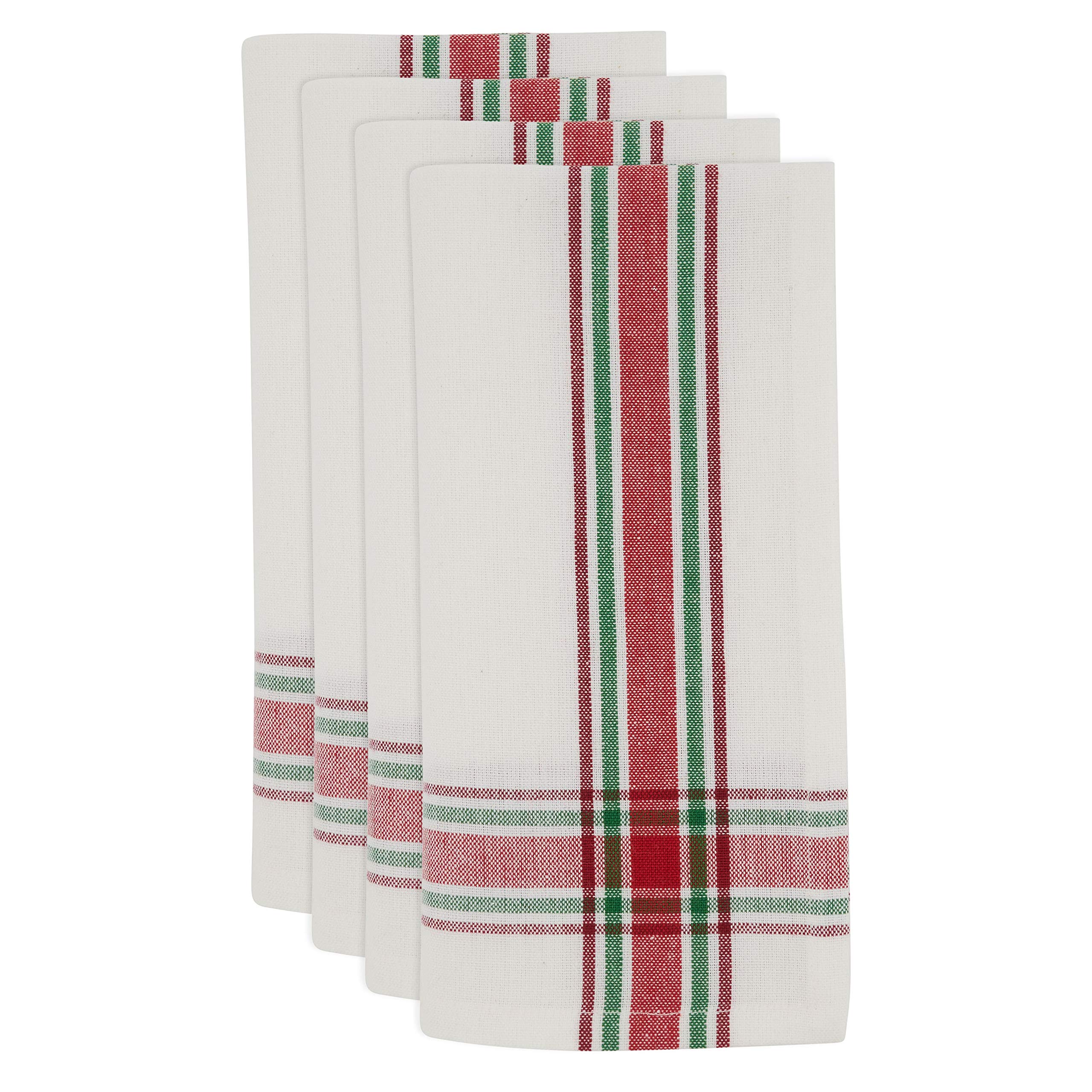 Plaid Design Table Napkins - Set of 4 Premium Cotton Napkins for Dining, Parties & Home Decor - Perfect for Thanksgiving, Christmas & Everyday Meals