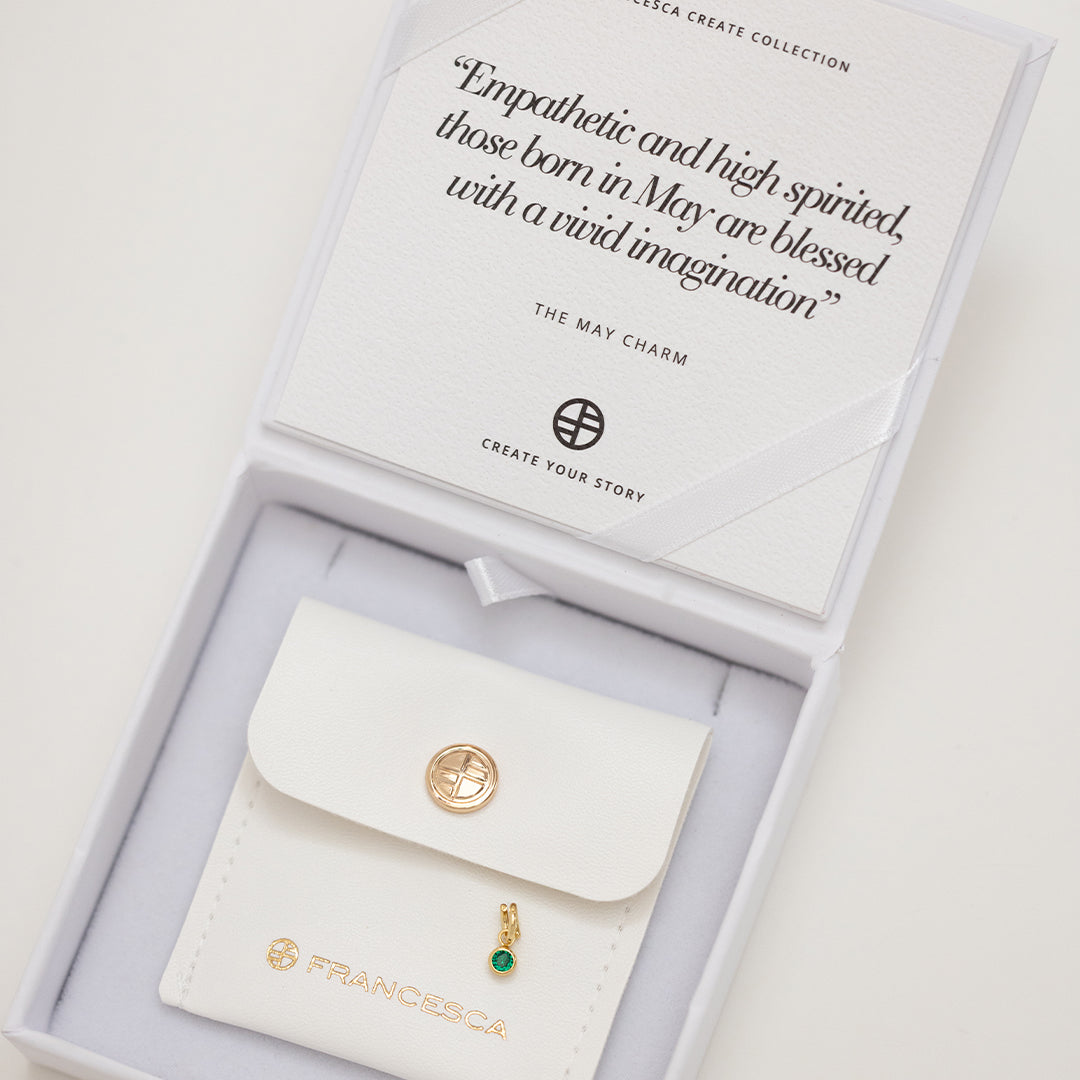May Aura Birthstone Charm - Elegant Personalized Jewelry for Women, Perfect for Birthdays, Anniversaries & Special Occasions | Gift Idea for Her | Wear Daily or for Celebrations