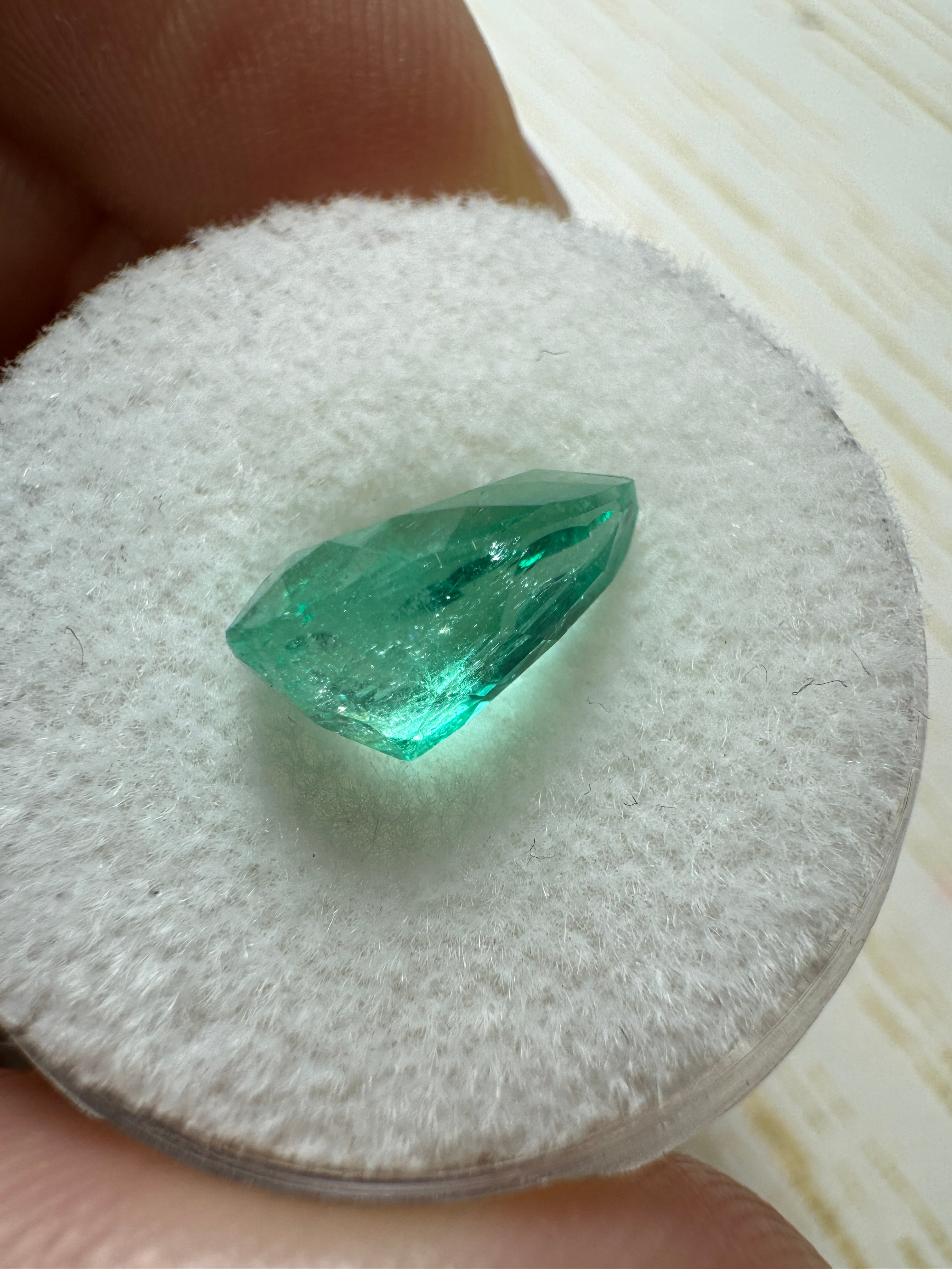 2.68 Carat 11x8mm Natural Colombian Loose Emerald Pear Cut Gemstone for Jewelry Making & Engagement Rings