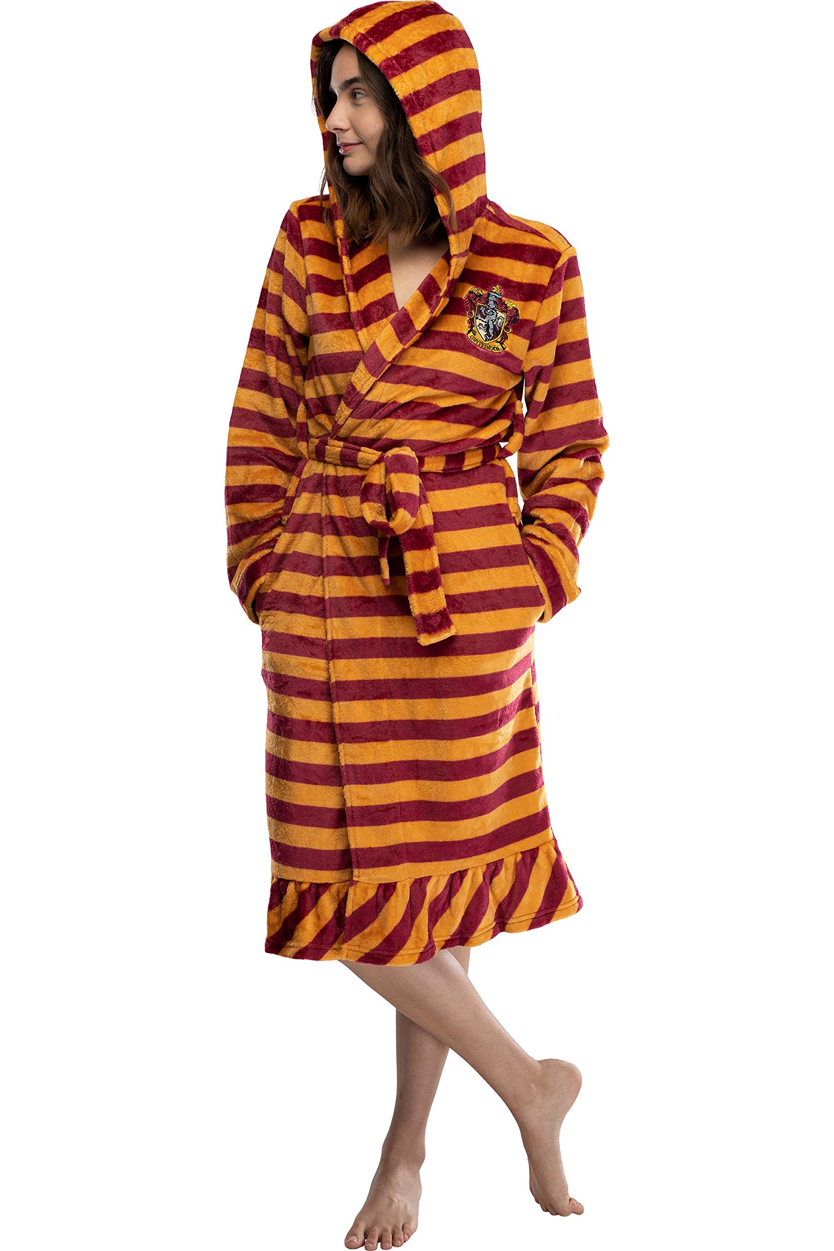 Harry Potter House Robes for Kids - Gryffindor, Hufflepuff, Slytherin & Ravenclaw Fleece Hooded Costume | Warm Plush Halloween Cosplay & Christmas Gift for Boys & Girls