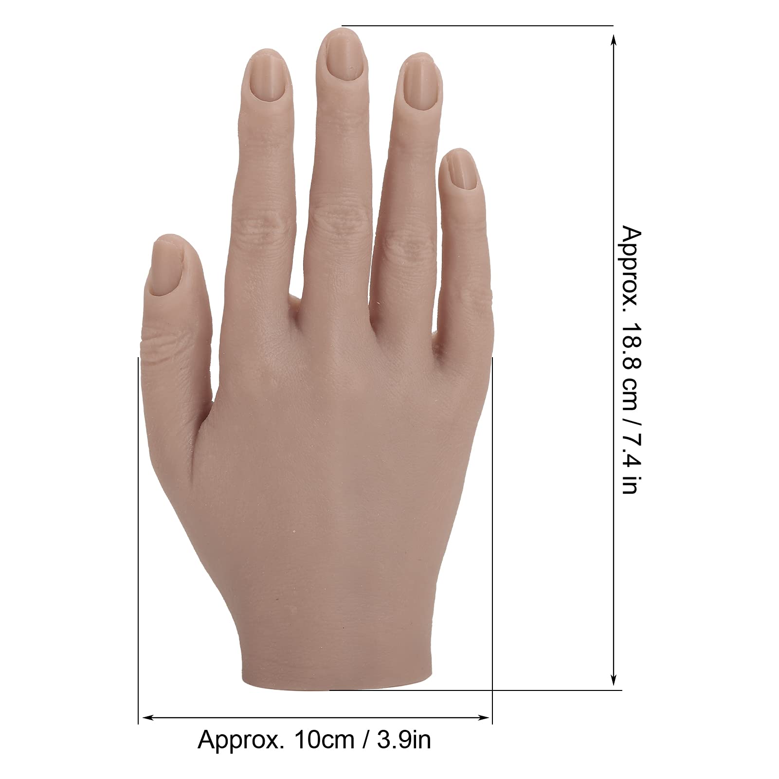 Professional Nail Art Training Hand - Realistic Flexible Joint High Simulation Silicone Practice Hand for Nail Technicians & Salon Students - Easy to Clean - Perfect for Nail Art Practice, Manicure Training & Salon Demonstrations (Model 01)