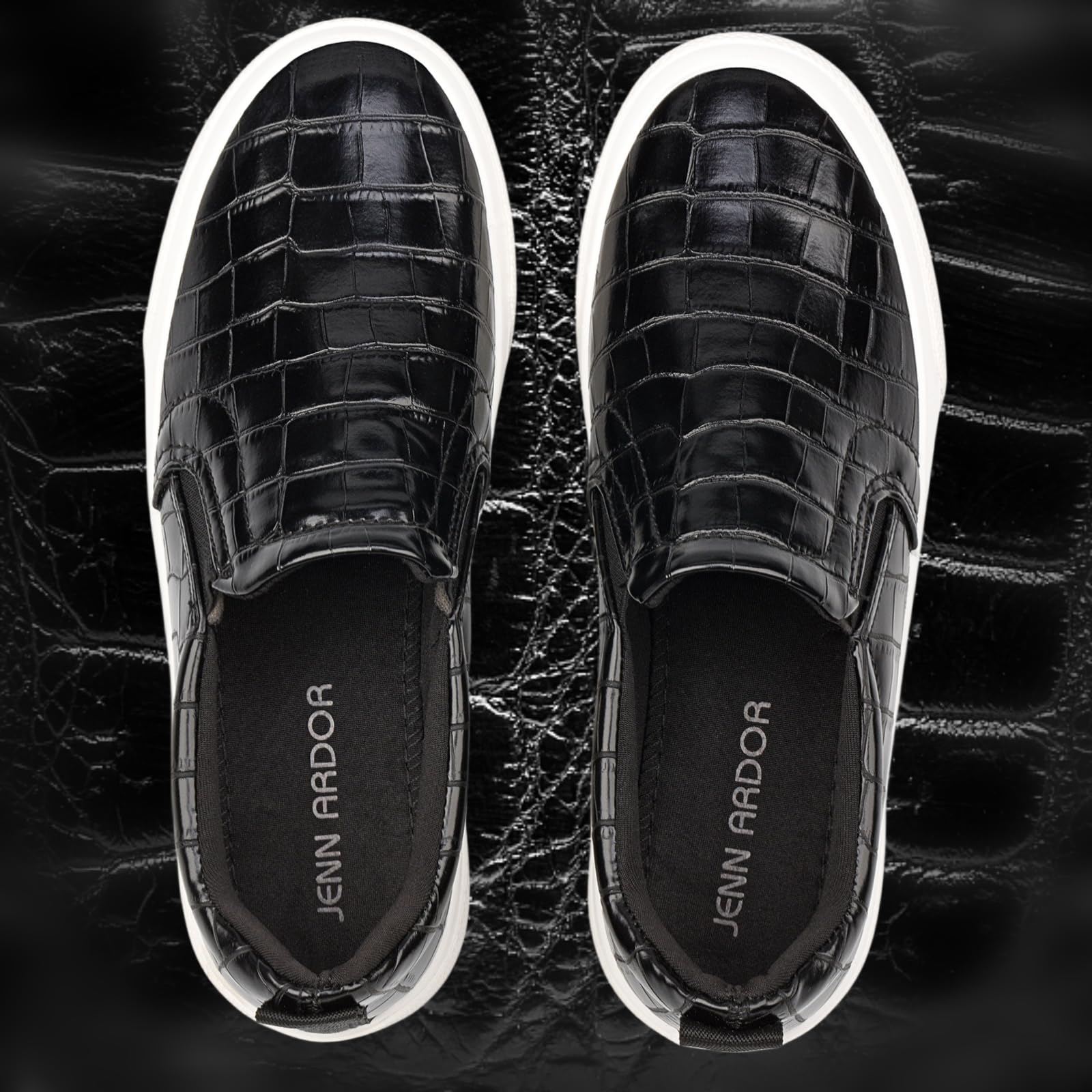JENN ARDOR Women's Slip On Sneakers - Comfortable Casual Walking Shoes | Breathable Lightweight Flats for Women | Perfect for Work, Travel & Everyday Wear