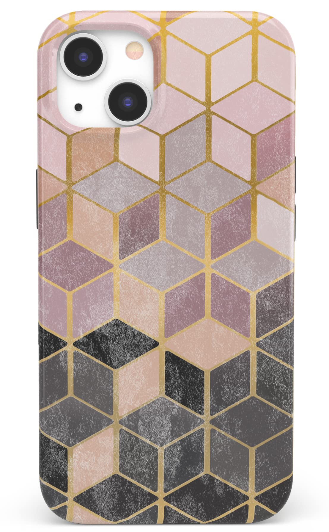 Casely iPhone 13 Case with MagSafe - Geo Rose Gold Marble Phone Cover | Slim Protective Case for iPhone 13 | Perfect for Everyday Use, Work & Travel