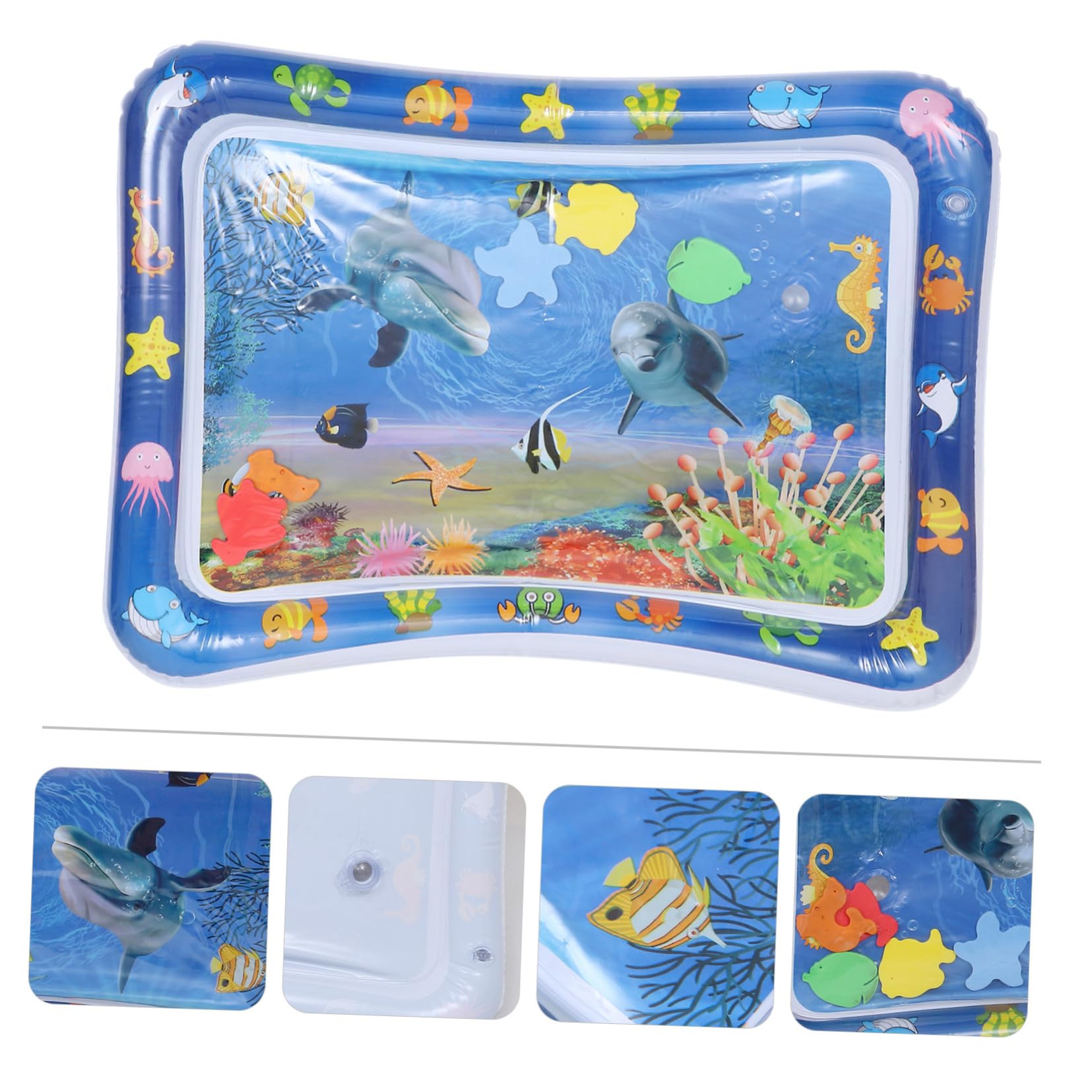 KOMBIUDA Water Cushion Play Mat for Babies - Sensory Water Mat Toy for Toddlers, Blue Plastic Floor Activity Mat - Perfect for Indoor Playtime, Tummy Time & Early Learning Development