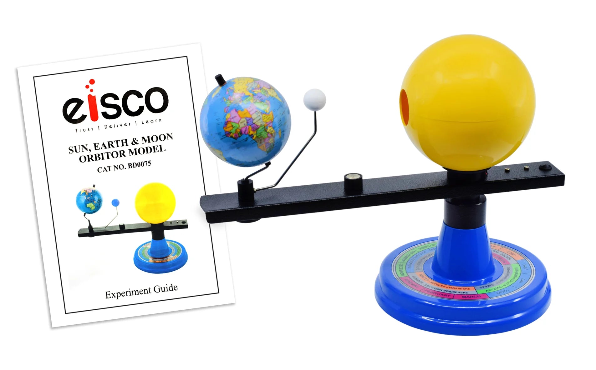 Eisco Sun Earth Moon Orbiter Model - Solar System Science Kit for Kids & Classroom Astronomy Education - Perfect for Learning Planetary Motion & Space Exploration