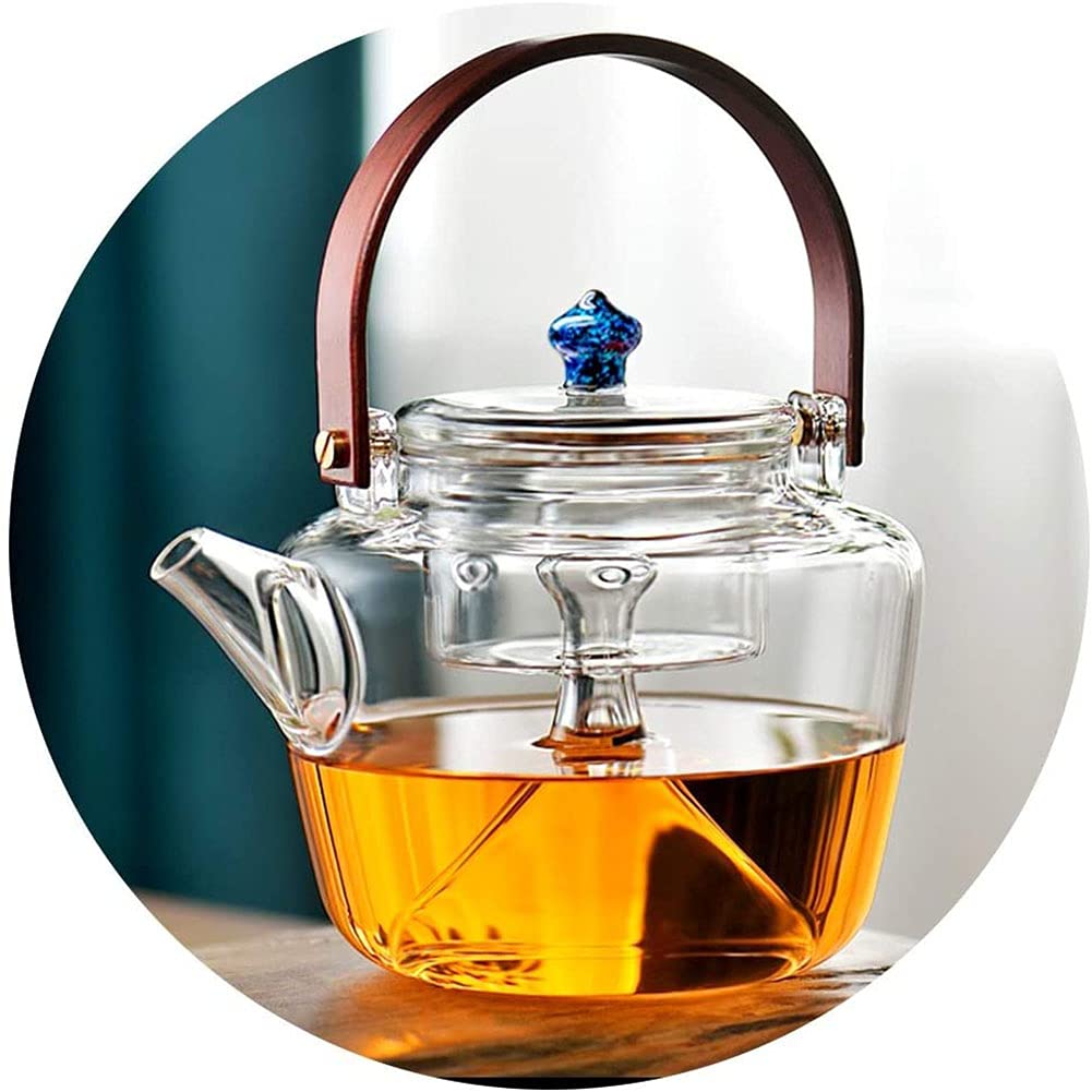 Premium Glass Teapot with Stainless Steel Infuser - 1.2L High Temperature Resistant Borosilicate Glass Kettle for Electric & Gas Stoves - Perfect for Loose Leaf Tea, Herbal Infusions & Home Brewing - Ideal for Tea Parties, Office Use & Relaxing Afternoon Tea Moments