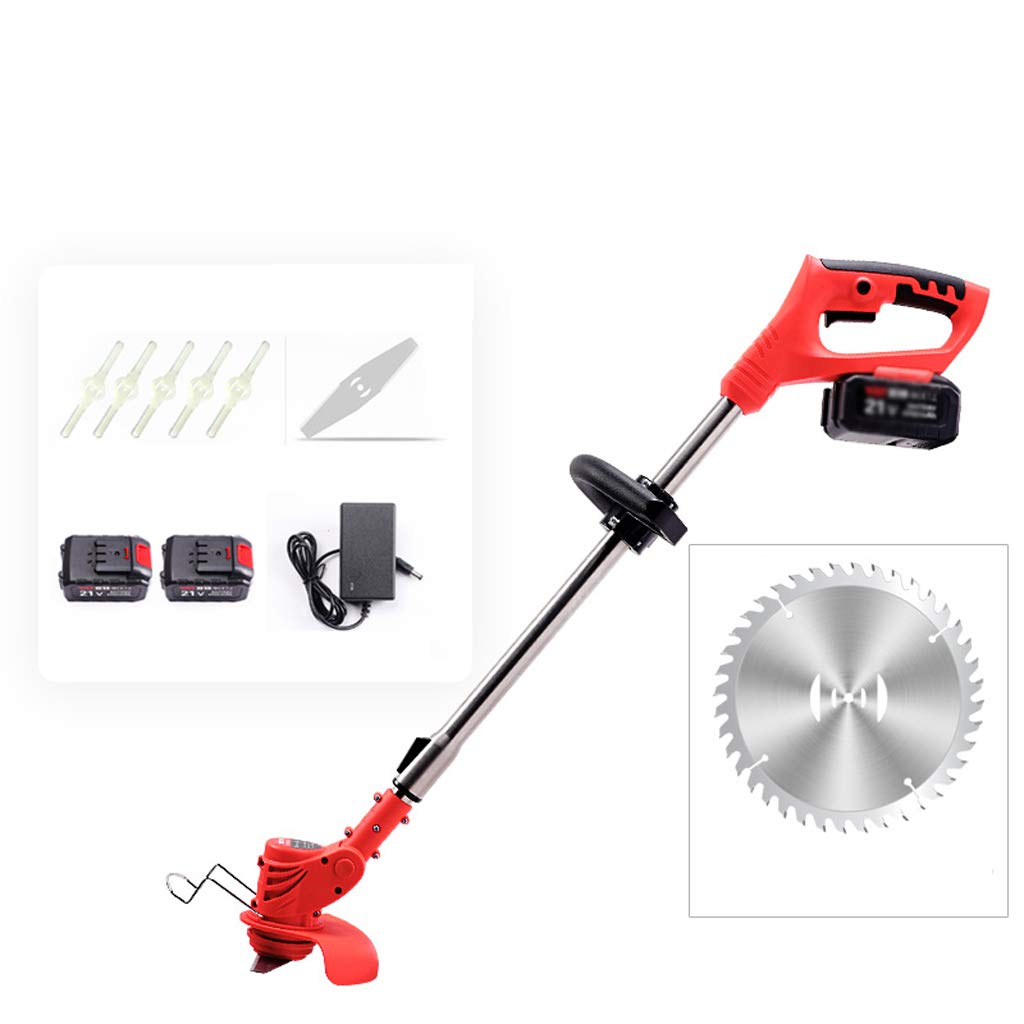 Electric Lawn Mower for Small to Medium Yards - 35-47 Inch Adjustable Cutting Width, Cordless Handheld Grass Trimmer with Multi-Function Weed Eater - Perfect for Lawn Care, Garden Maintenance & Backyard Landscaping