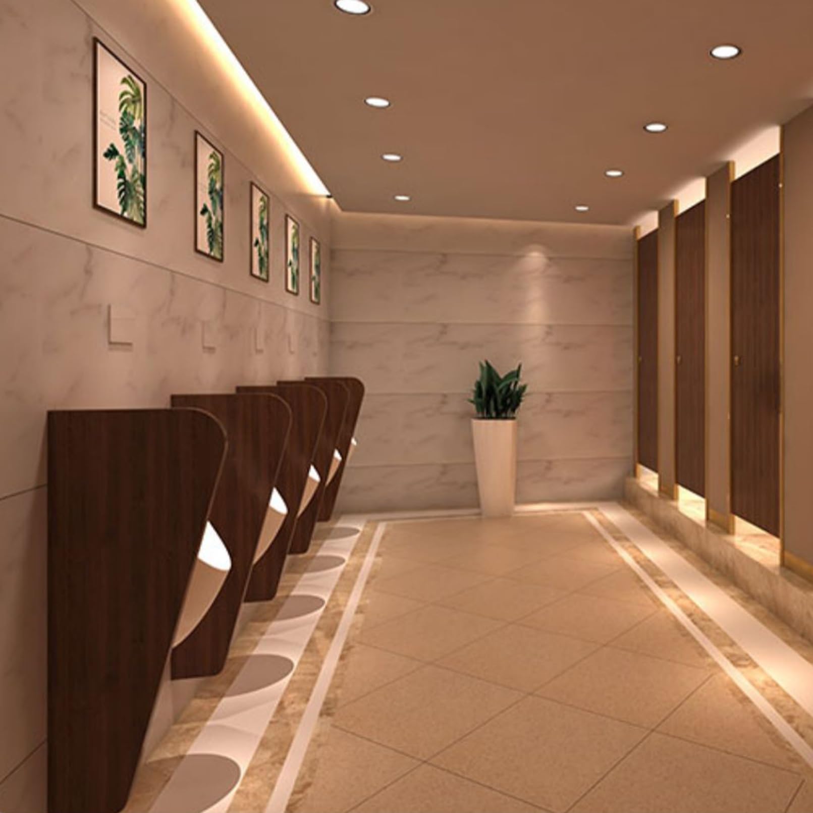 Wall-Mounted Urinal Privacy Screen - 4PCS Decorative Toilet Partition Panels for Men's Restroom, Public Bathroom & Hotel - Space Divider for Enhanced Privacy & Modern Design