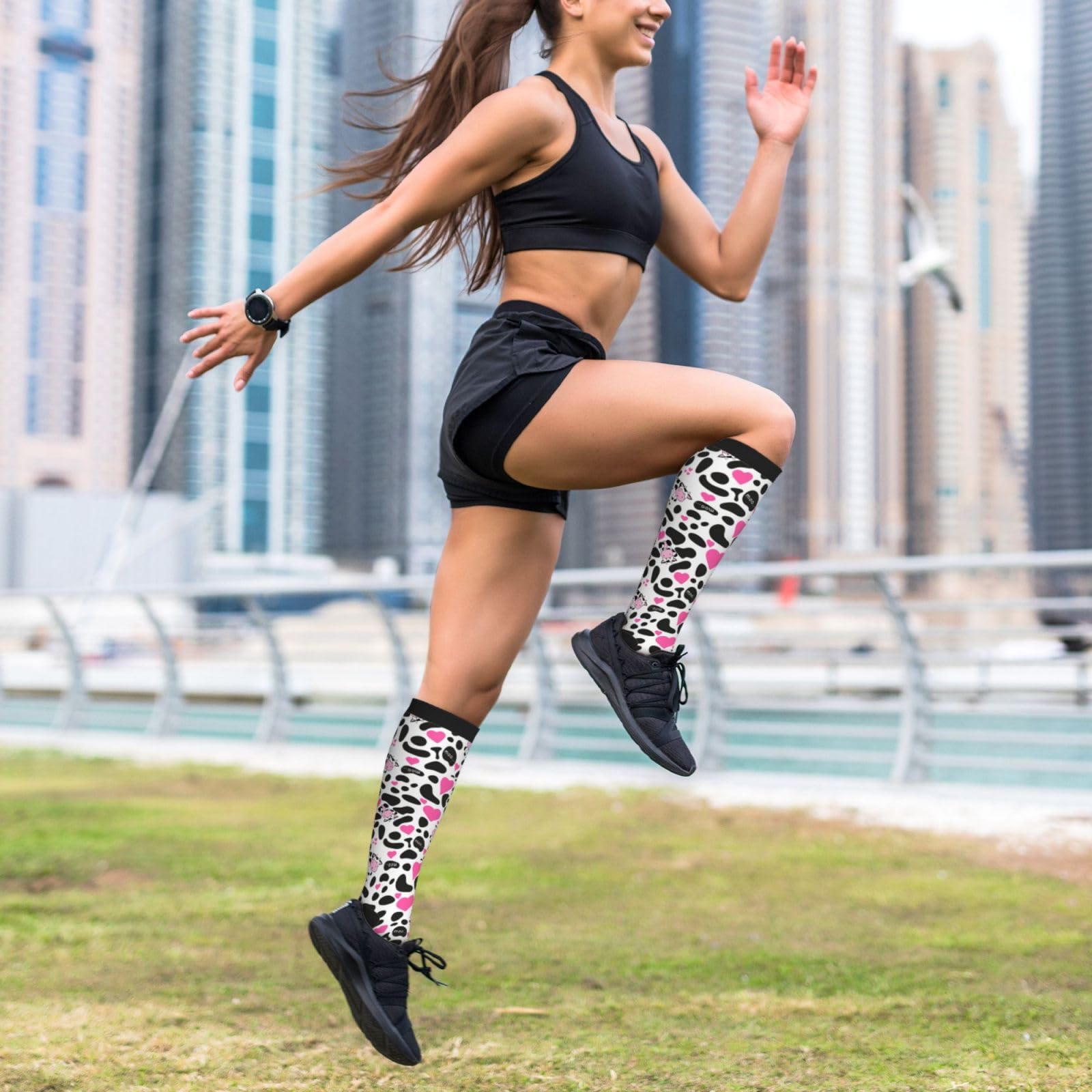 Tie Dye Compression Socks - Knee High Support Socks for Women & Men - Running, Athletic, Hiking Socks - Perfect for Sports, Travel & Varicose Vein Relief
