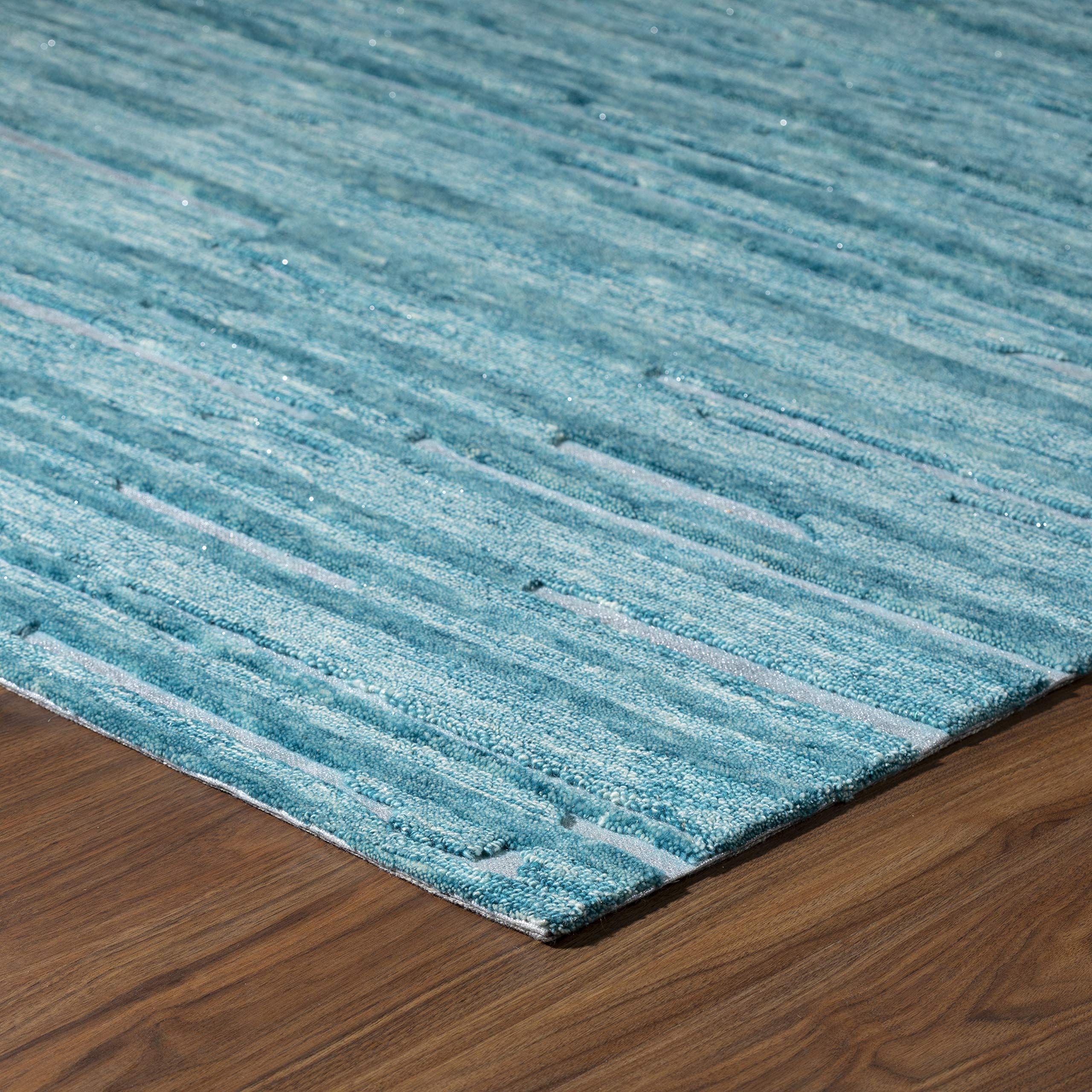 Addison Rugs Dazzle Area Rug 5x7.6 Feet Peacock Blue - Soft Non-Slip Living Room Rug for Bedroom, Dining Room & Home Decor
