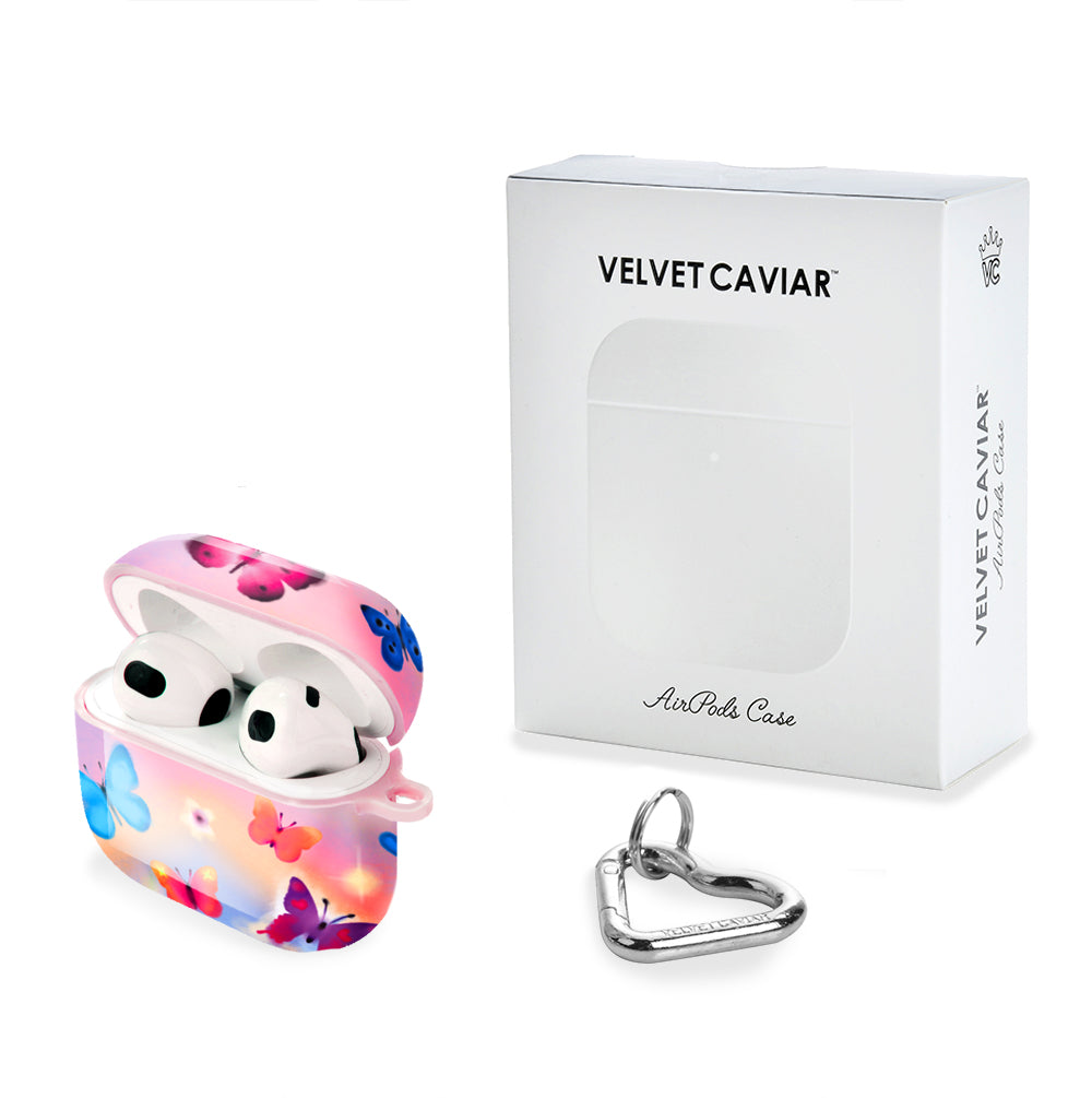 Aura Butterfly AirPod Case - Stylish Protective Cover for Apple AirPods 1/2/3 & Pro - Cute Floral Design for Girls & Women - Perfect Gift for Music Lovers & Fashion Accessory