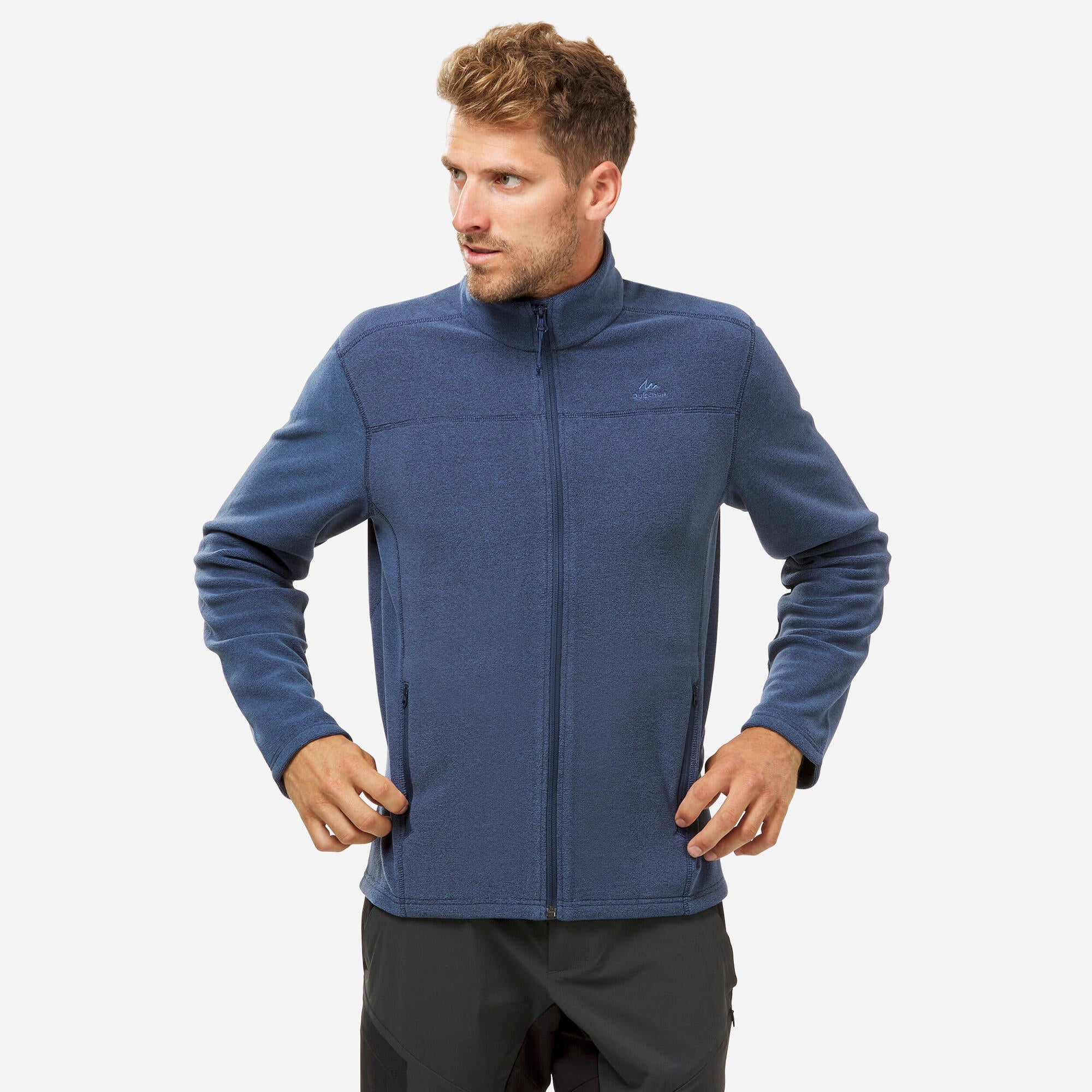 Quechua Men's MH120 Lightweight Fleece Hiking Jacket - Warm Outdoor Winter Coat for Camping, Trekking & Mountain Climbing