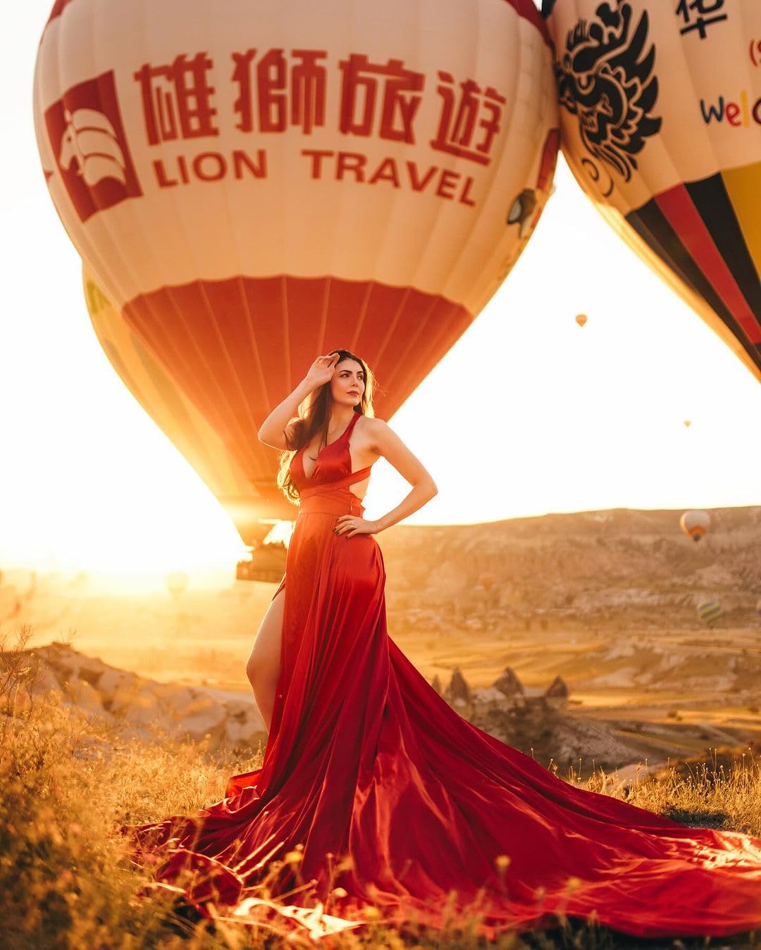 Elegant Long Flying Dress for Photoshoots - Flowy Satin Maxi Dress with Train for Women - Perfect for Santorini Vacations, Beach Weddings & Boho Style Photography (Size S, Yellow)