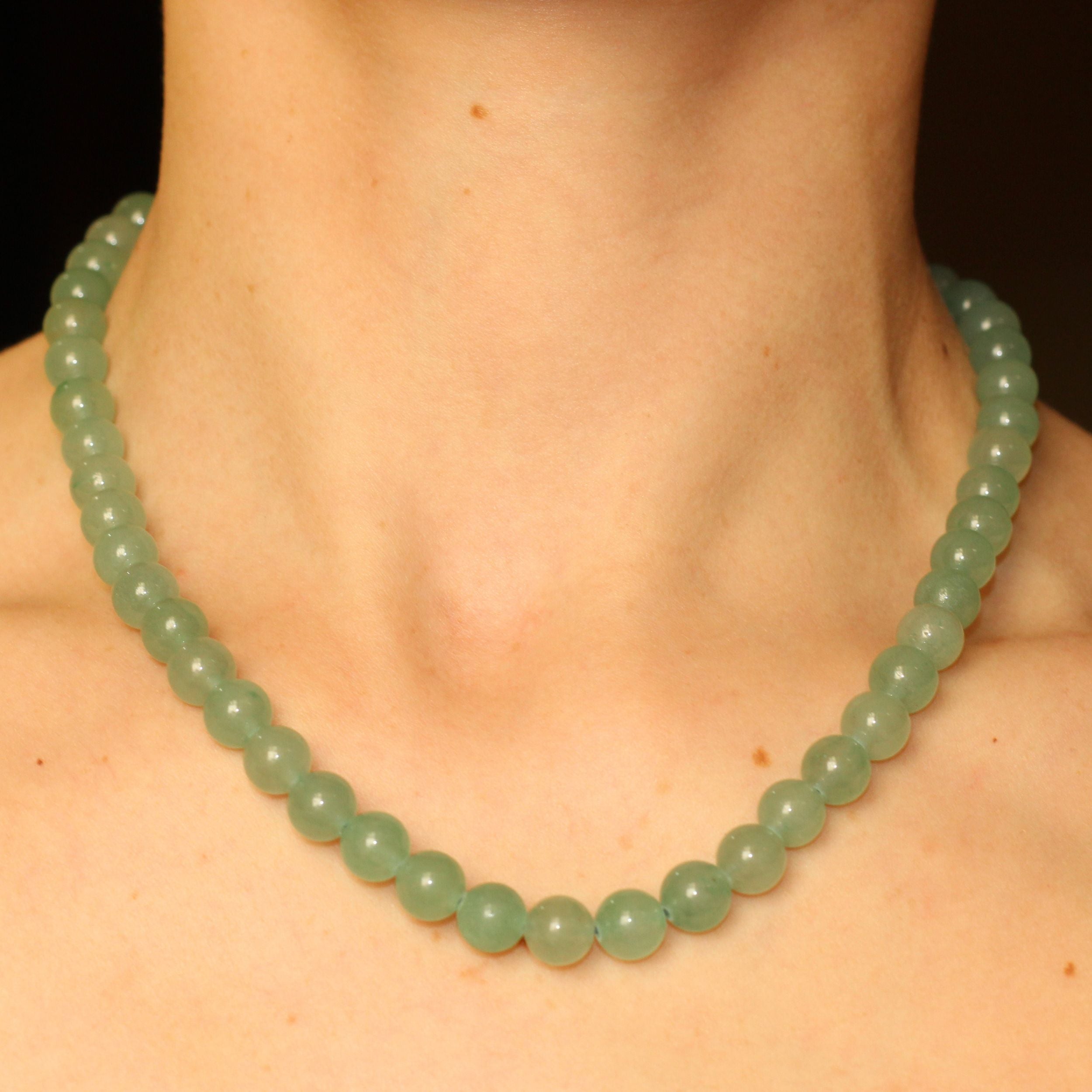 Aventurine Beaded Necklace for Women - Healing Stone Jewelry, Natural Gemstone Beads, Spiritual & Energy Balance - Perfect for Meditation, Yoga & Everyday Wear