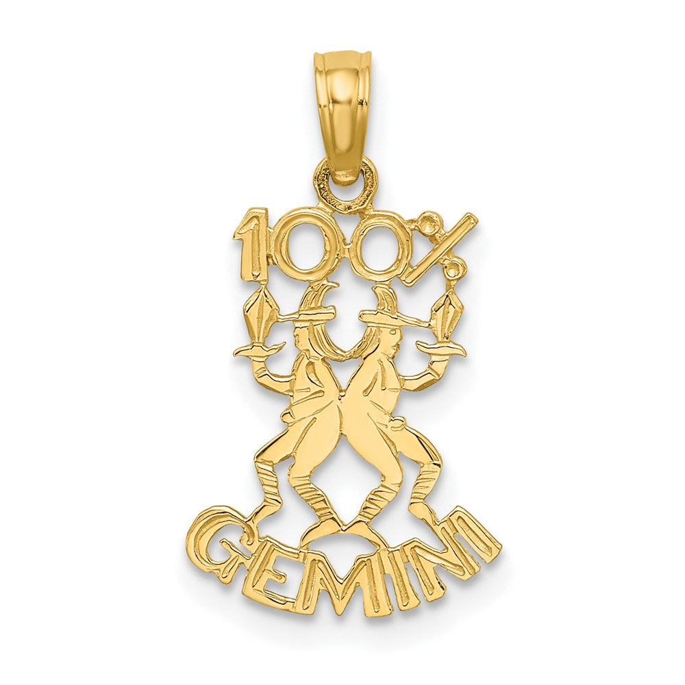 100% Gold GEMINI Small Zodiac Charm Pendant D4056 - Perfect for Necklaces, Bracelets & Gift Giving