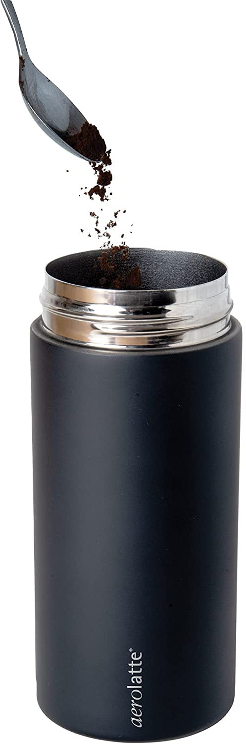 Aerolatte French Press To Go - Portable Travel Coffee Mug, 12-Ounce Capacity - Perfect for Camping, Office & On-the-Go Brewing