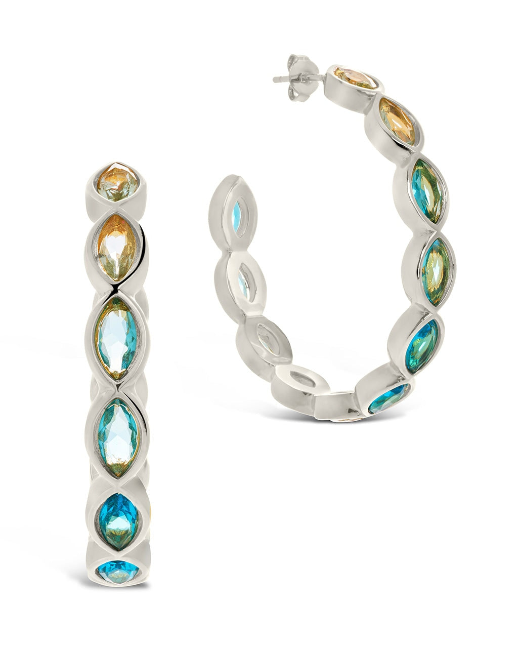 Naomi Multicolored CZ Hoop Earrings for Women - Fashion Cubic Zirconia Jewelry for Party, Wedding & Everyday Wear