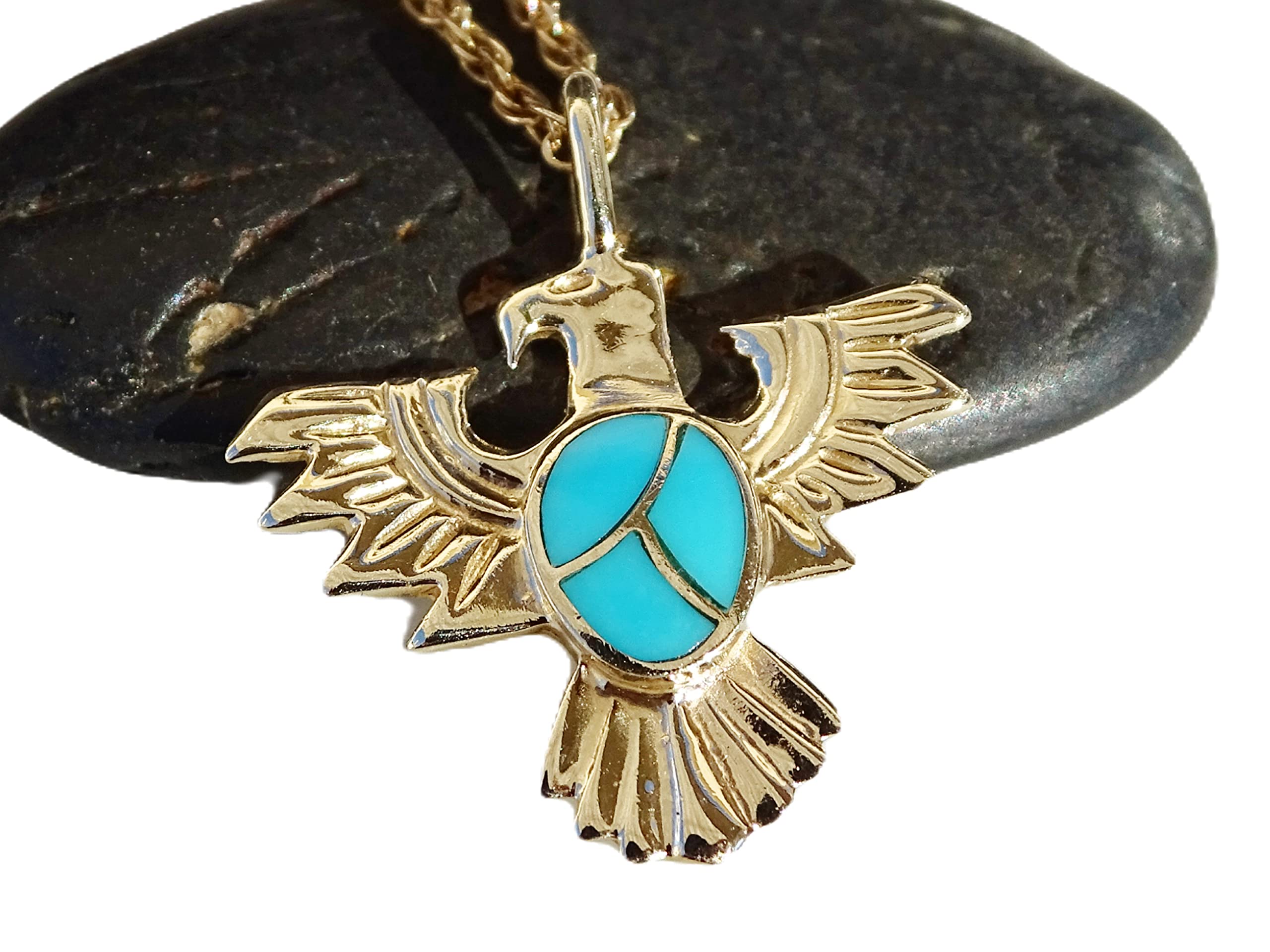 Dainty Thunderbird Pendant Necklace - Small Gold Charm Jewelry, Native American Style Good Luck Talisman - Unique Anniversary Gift for Women, Perfect for Special Occasions & Everyday Wear