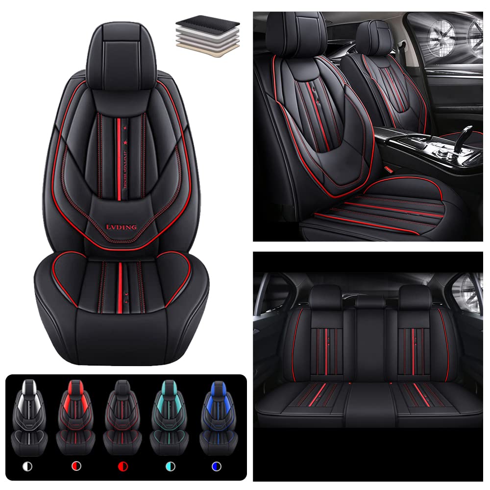1996-2002 Pontiac Trans Am Leather Seat Covers - 5-Piece Full Set, Waterproof & Airbag Compatible - Black Car Seat Protectors for Comfort & Style | Perfect for Road Trips, Daily Commutes & Car Shows