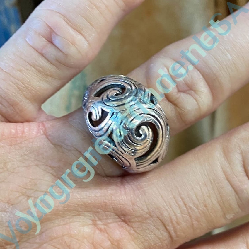 925 Sterling Silver Swirl Dome Ring for Women - Size 9 | Elegant Stackable Jewelry for Everyday Wear, Date Night & Special Occasions