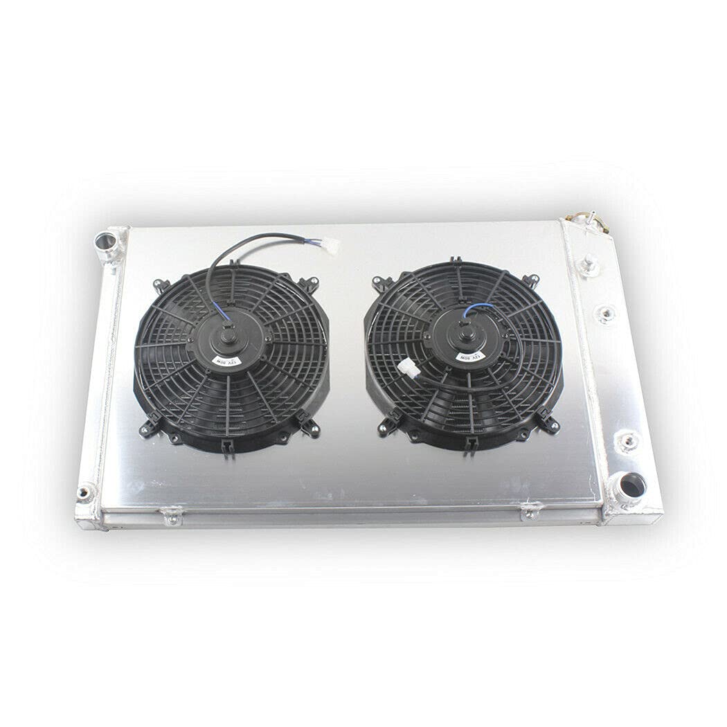 OHOB-COOL 3-Row Full Aluminum Radiator with Shroud Fan - Compatible with 1973-1991 Chevy Blazer, Suburban, GMC Jimmy & C/K/G C10 Pickup Trucks - High-Performance Cooling for Off-Roading, Towing & Hot Weather Driving