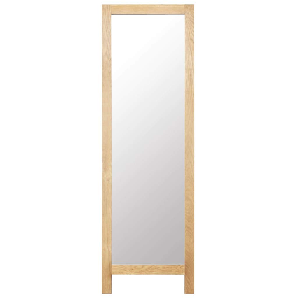 Vintage Solid Oak Wood Standing Mirror - Full Length Dressing Mirror for Bedroom, Bathroom & Vanity | Elegant Freestanding Floor Mirror for Home Decor & Makeup