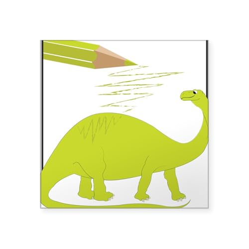 Clear - Dinosaur Square Sticker 3 X 3